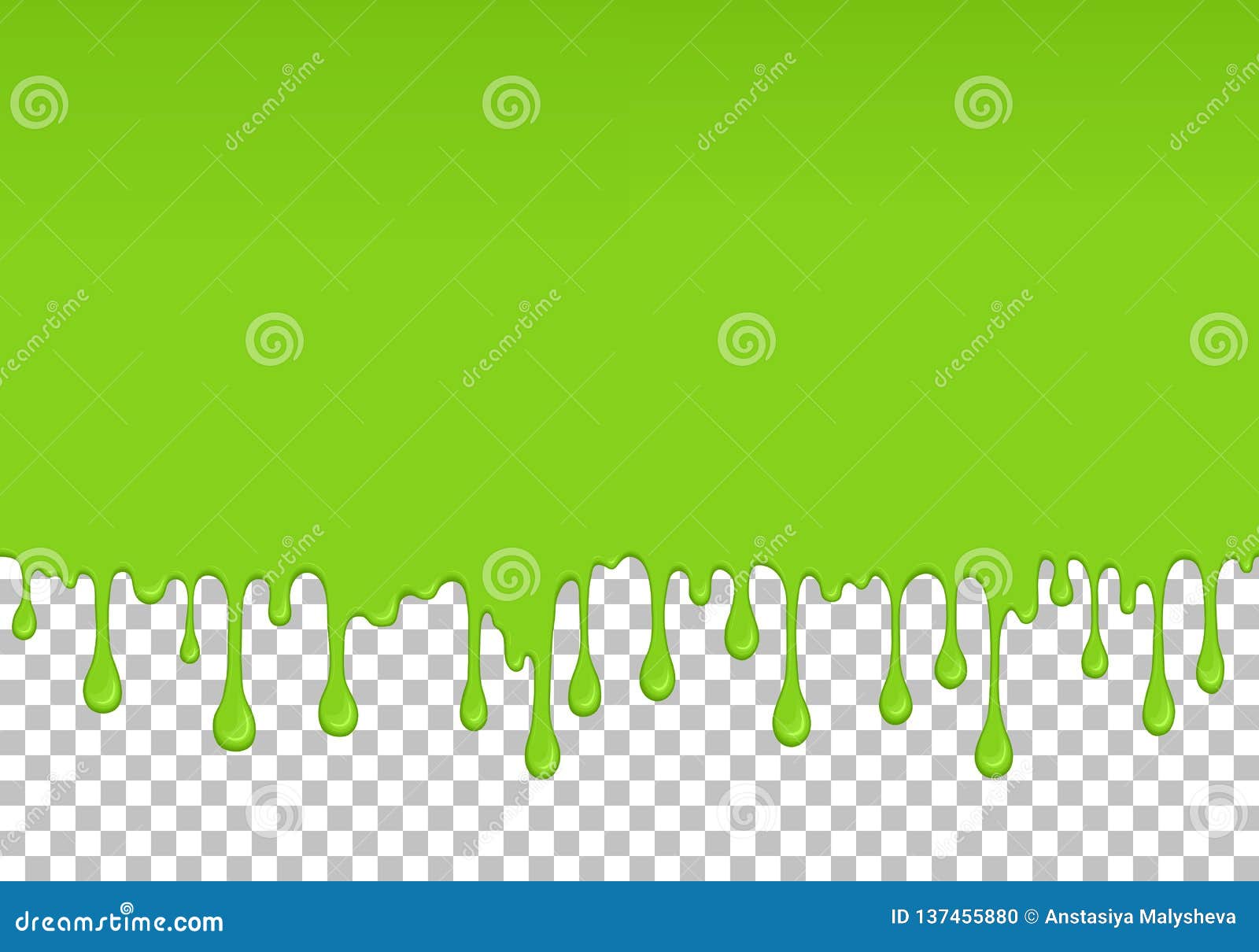 Light Green Dripping Slime Seamless Element Stock Vector - Illustration