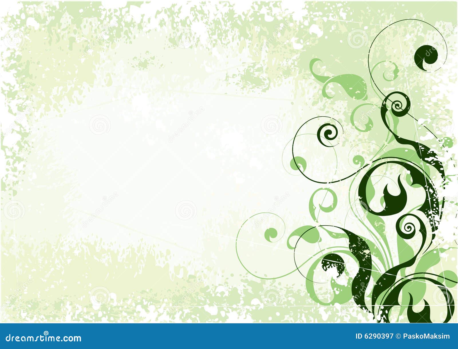 Light Green Floral Background Stock Vector - Illustration of text, design:  6290397