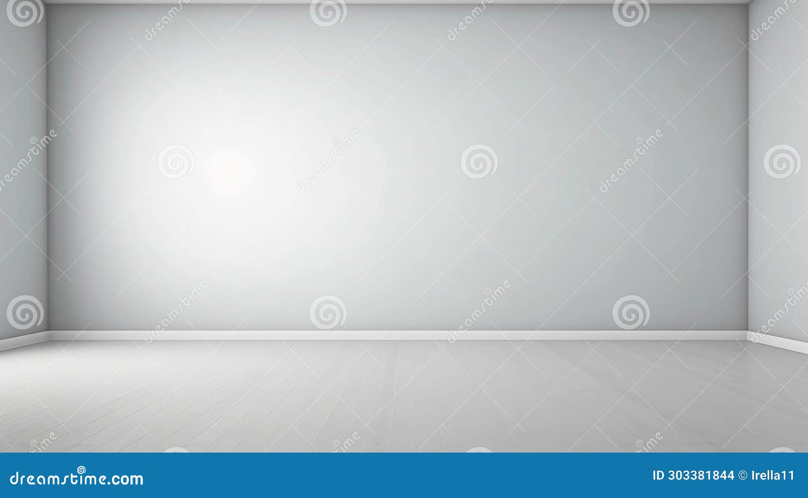 Light Grey Empty Room with Light from Window in Modern Interior. Wall