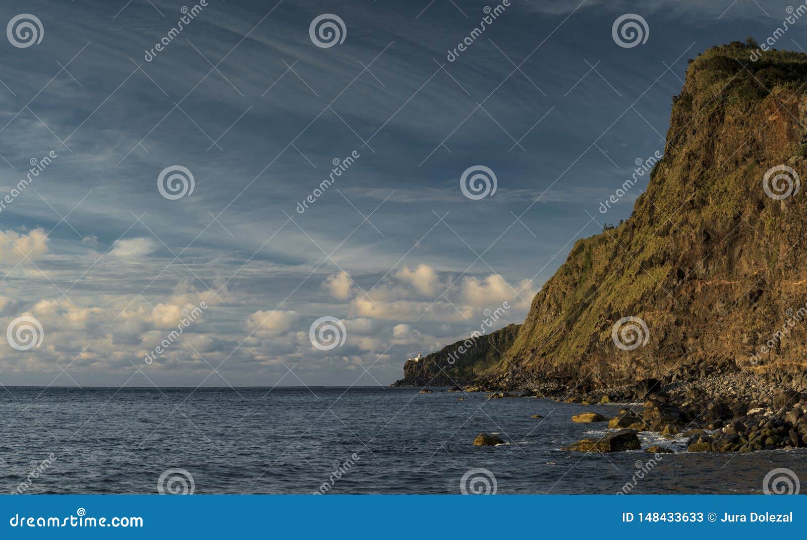 light house in nordeste, acores island, portugal