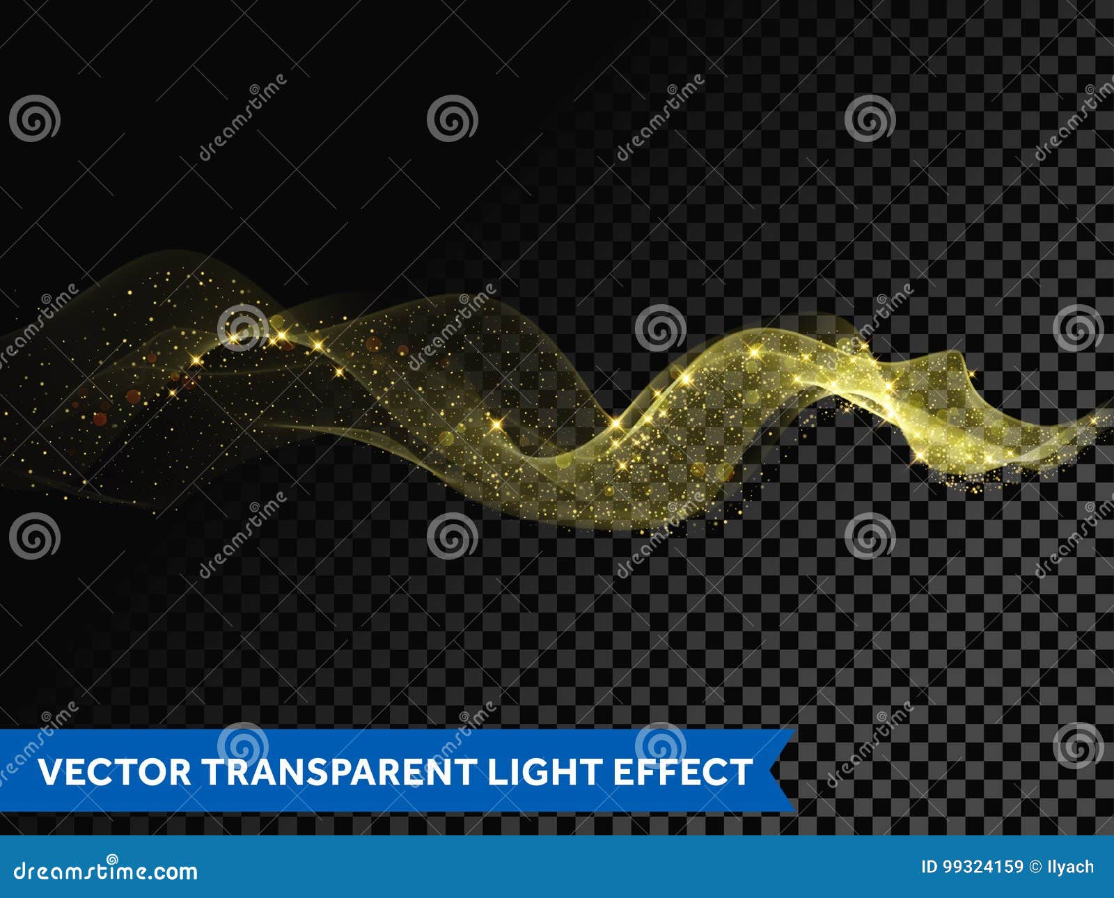 light line gold swirl effect.  glitter light fire flare trace