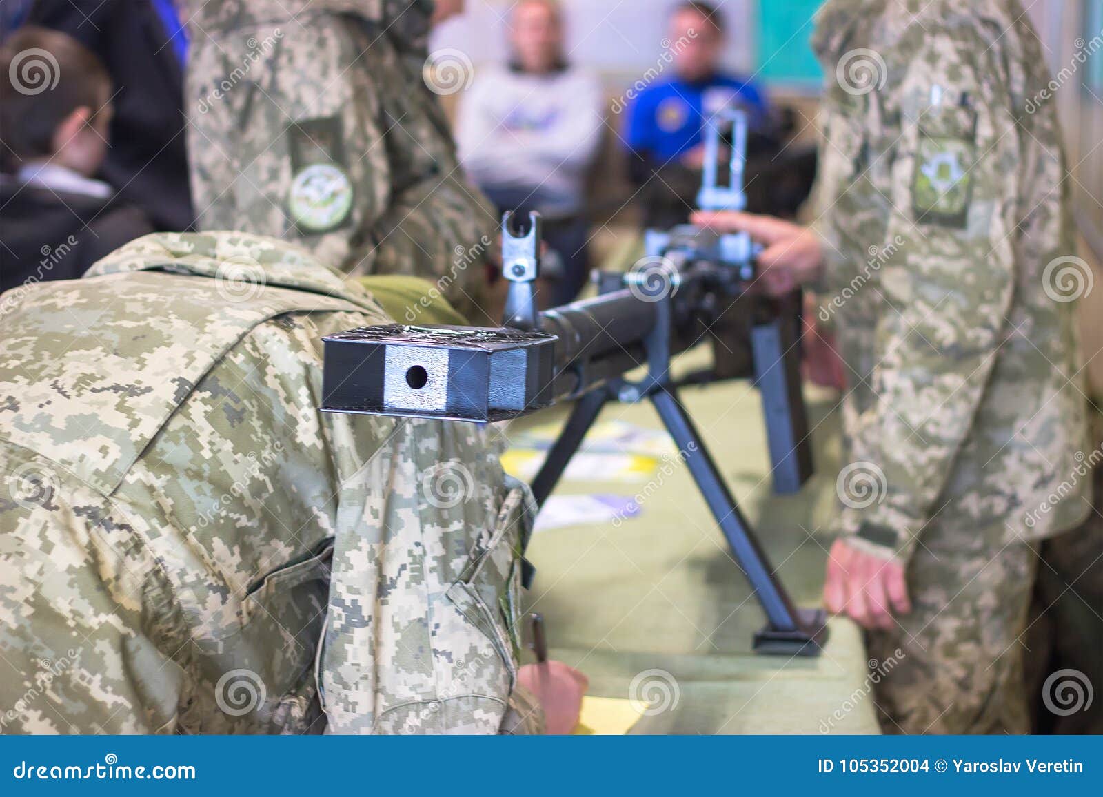 Light Machine Gun with Cartridge Belt Editorial Stock Image Image of action, background 105352004