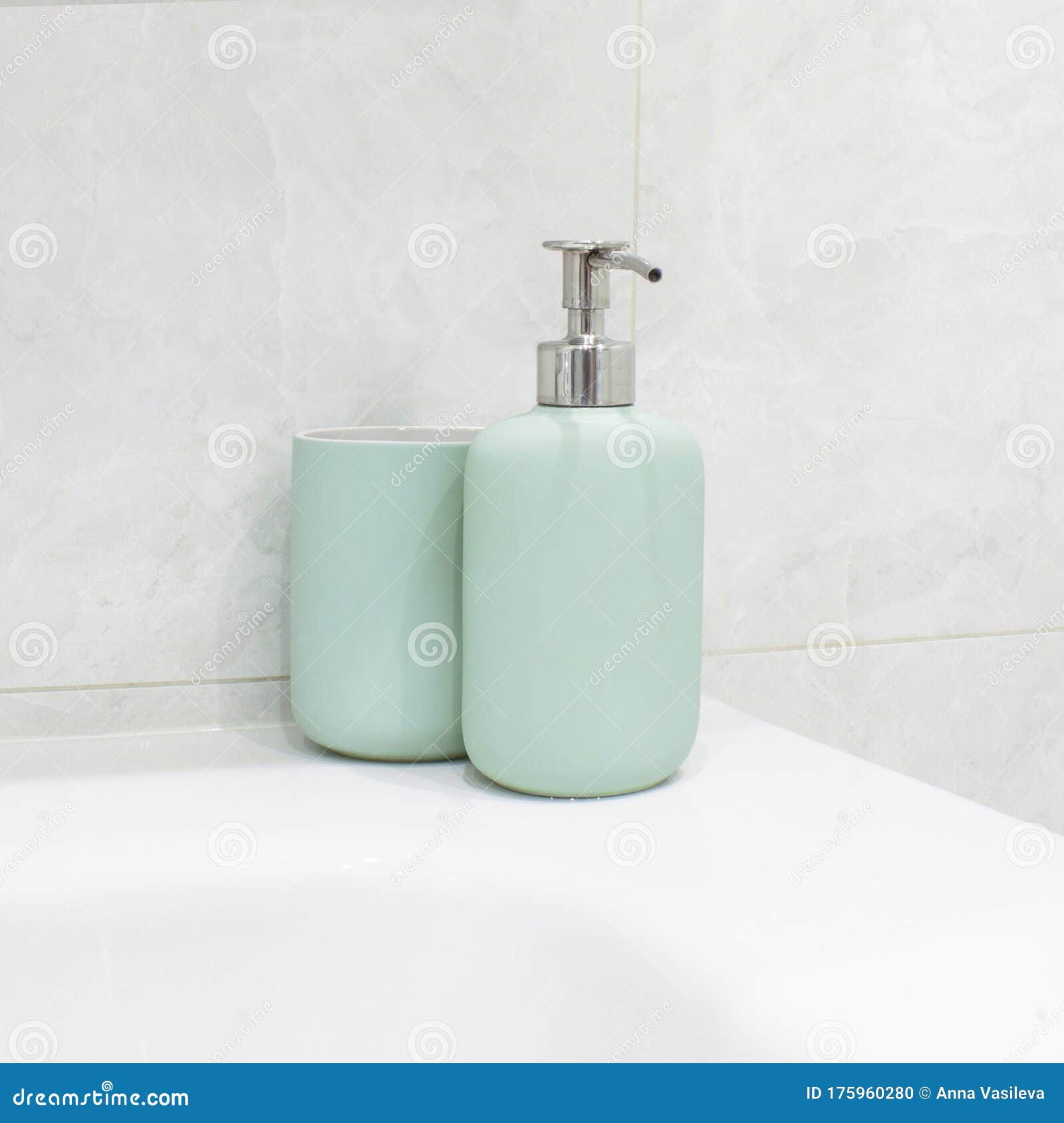 Light Mint Green Textured Carpet Tile. Textile Background. Stock Photo