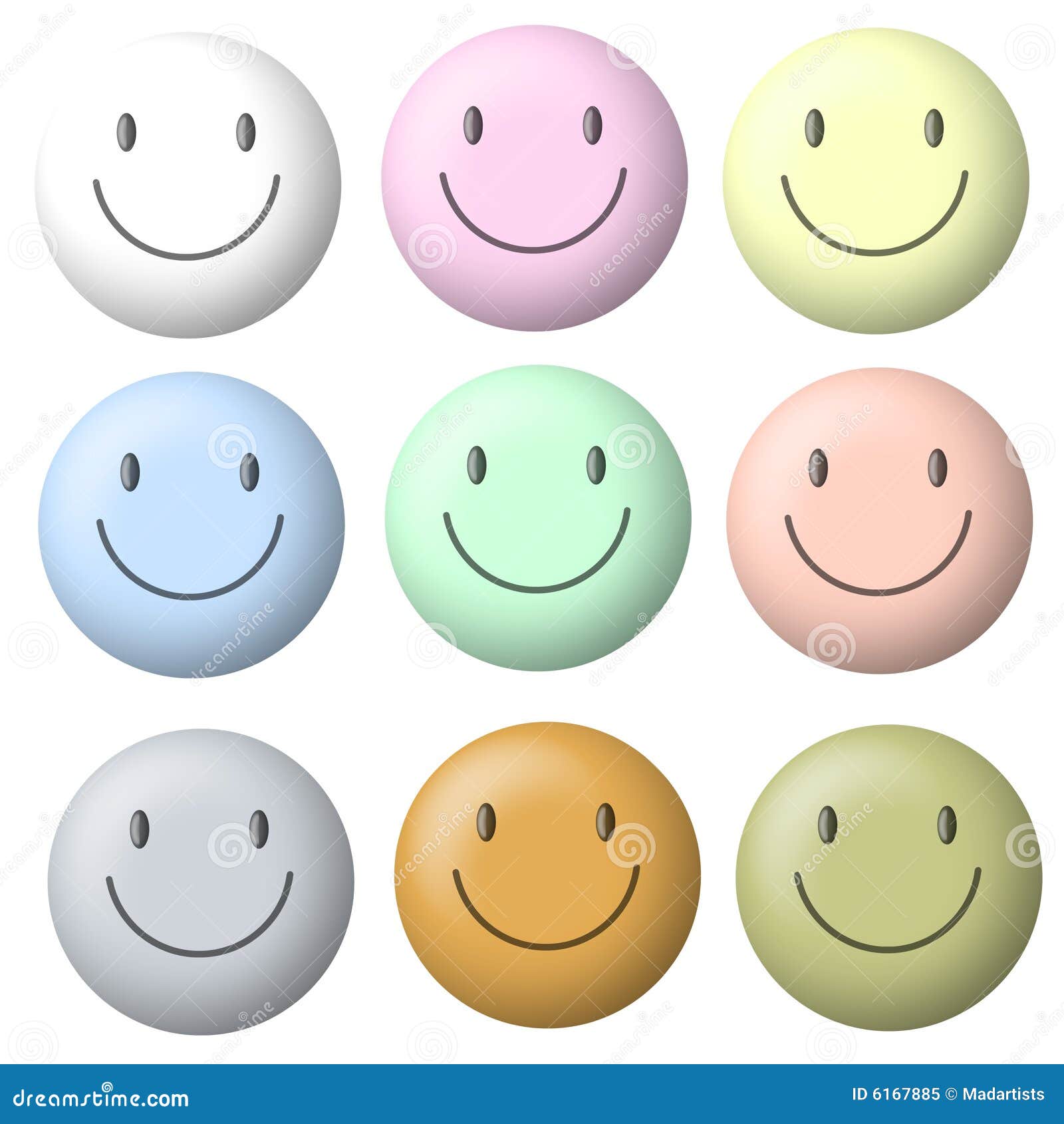 Smiley Faces Expressing Different Feelings Cartoon Vector