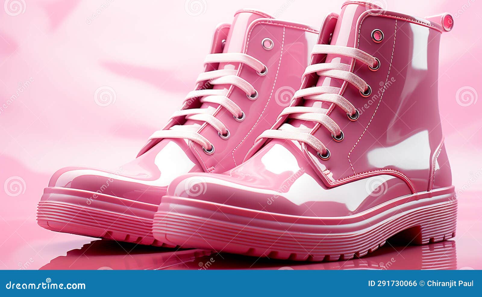 Light Pink Galoshes on a Pink Background Stock Photo Image of shoes