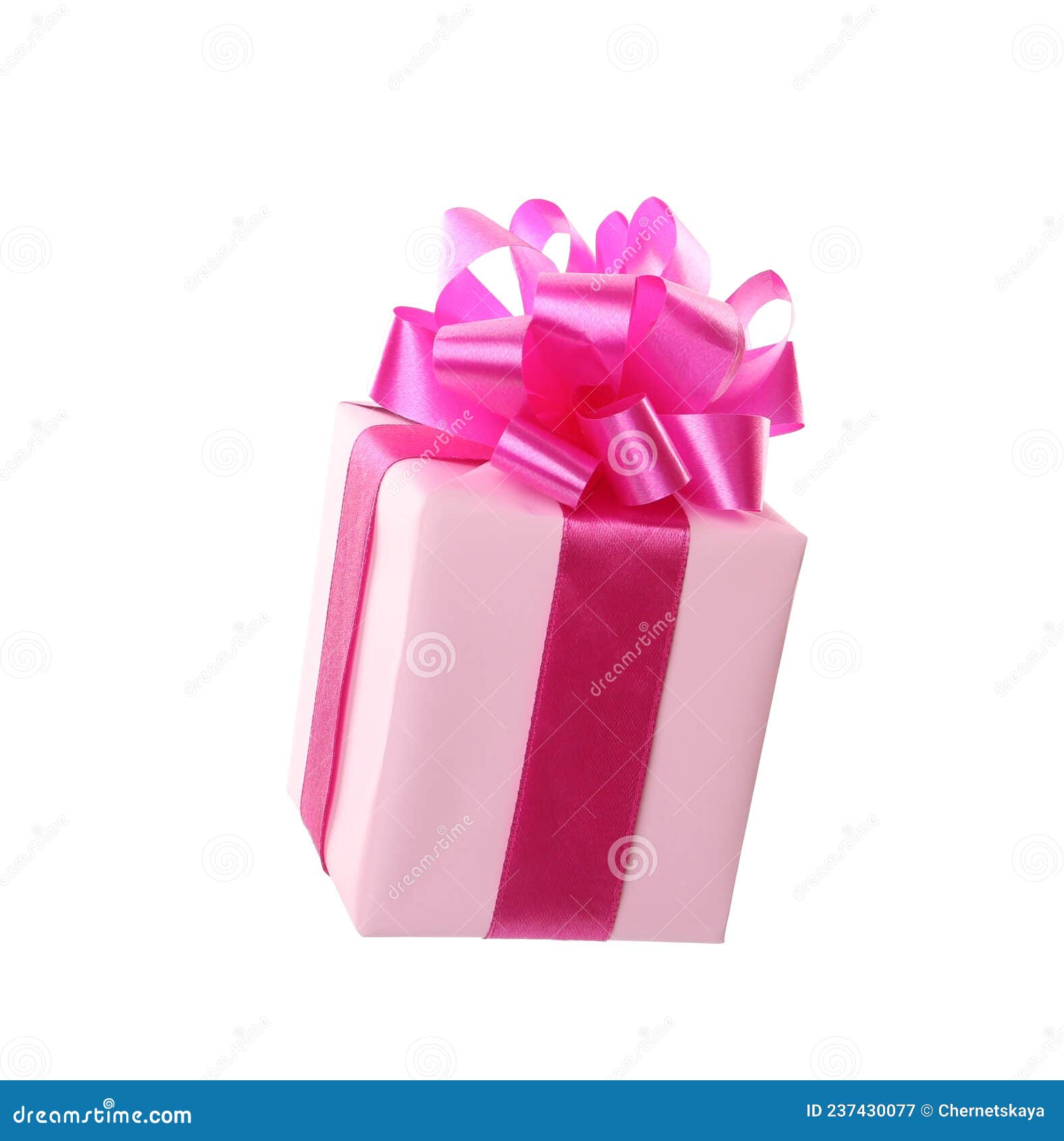 Light Pink Gift Box with Bow Isolated on White Stock Image Image of