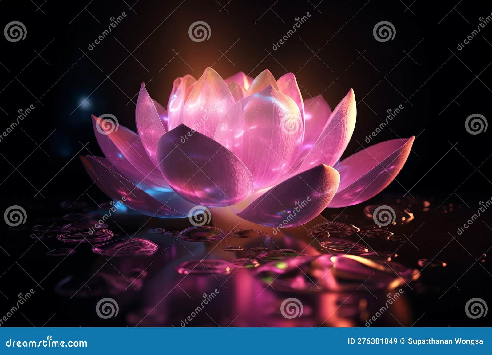 Light Pink Lotus Flower on a Beautiful Stone from Generative Ai Stock ...