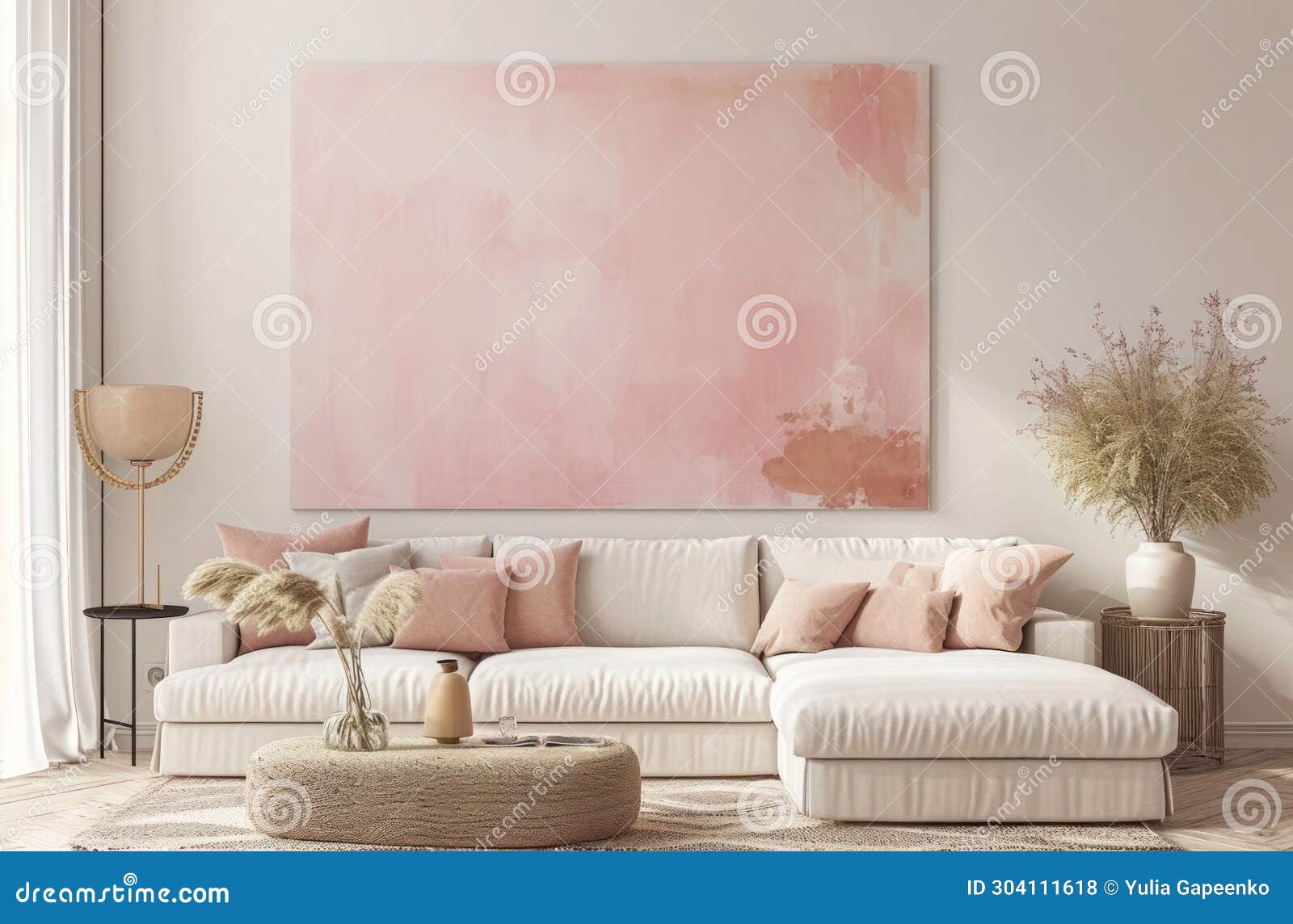 Light Pink Wall Art with a Large Print of Abstract Pink Background