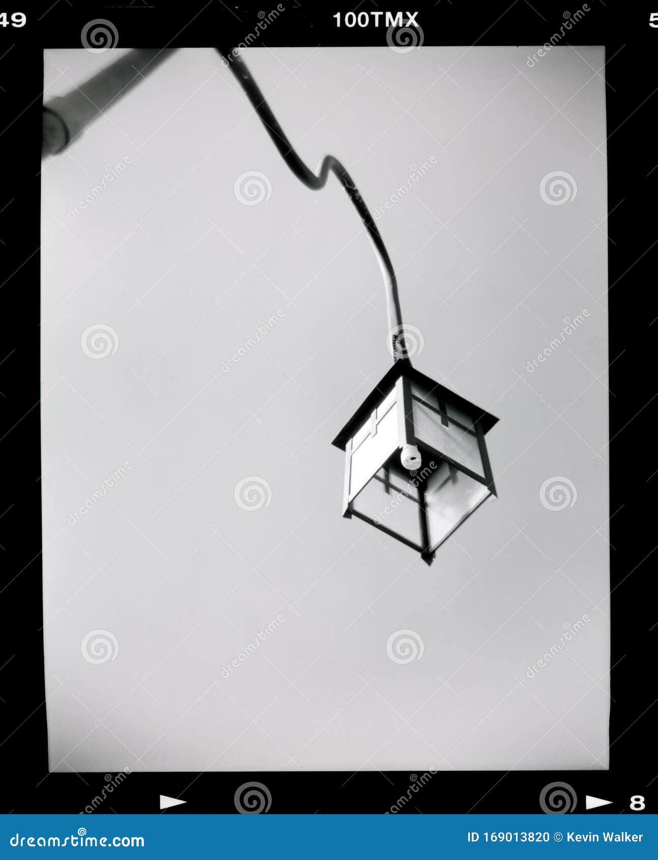 light post as shot on 100 asa black and white film