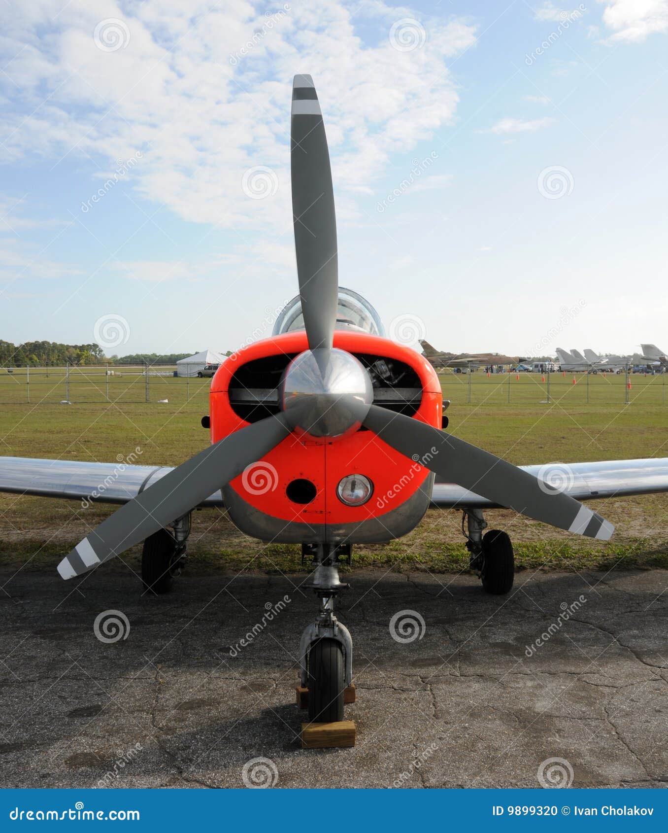 Light propeller airplane stock photo. Image of orange 9899320