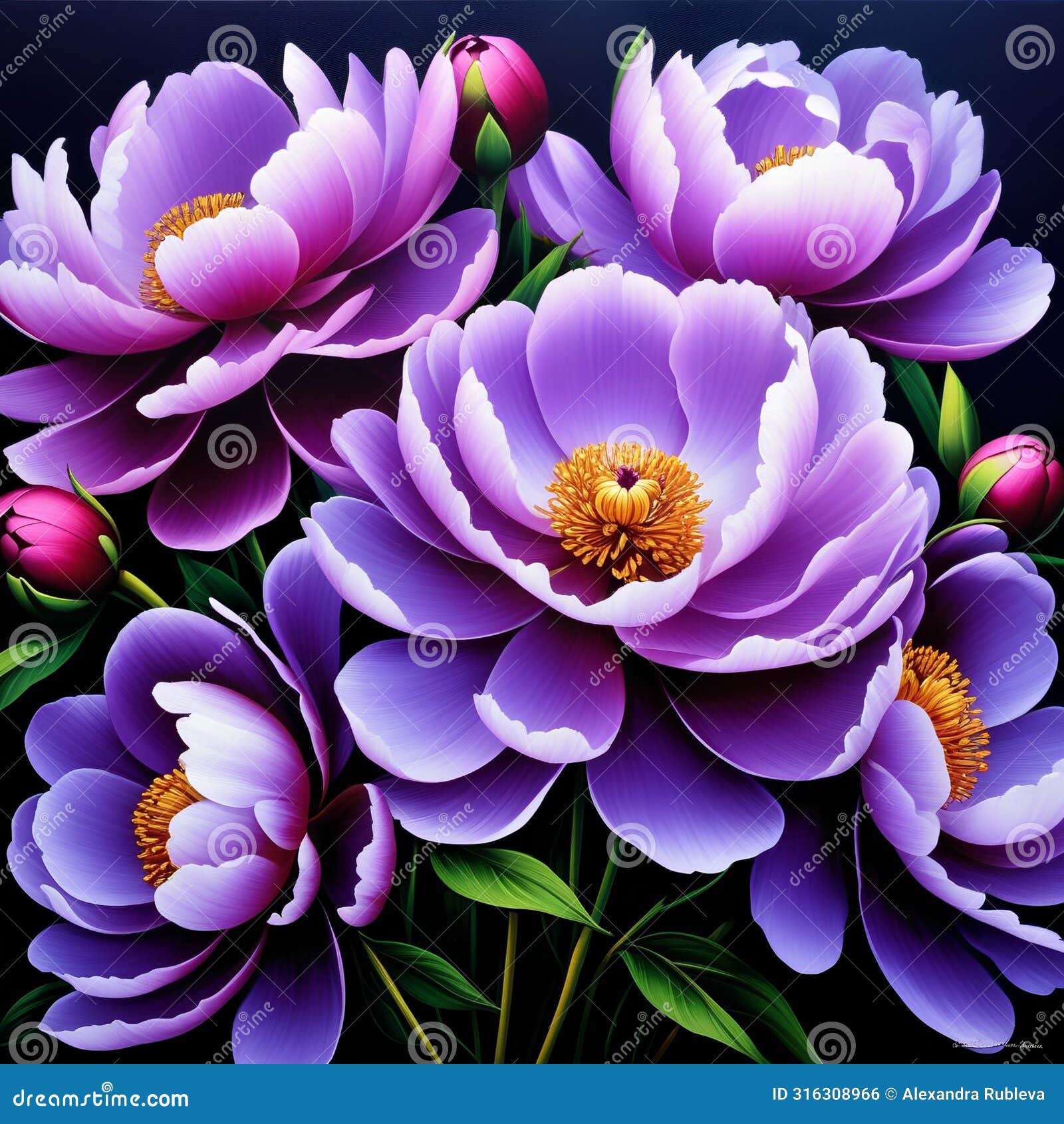 light purple lavender peonies peony flowers  watercolor  painting botanical art transparent white