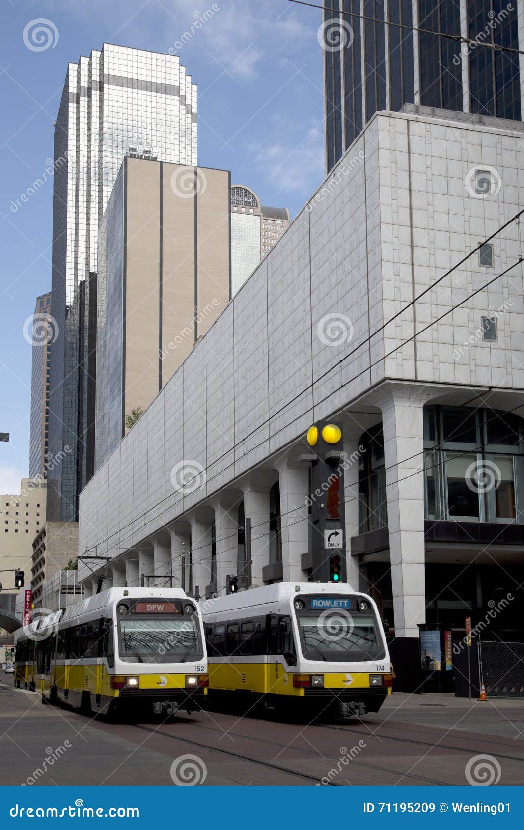Light Rail Trains in Downtown Dallas Editorial Stock Image Image of
