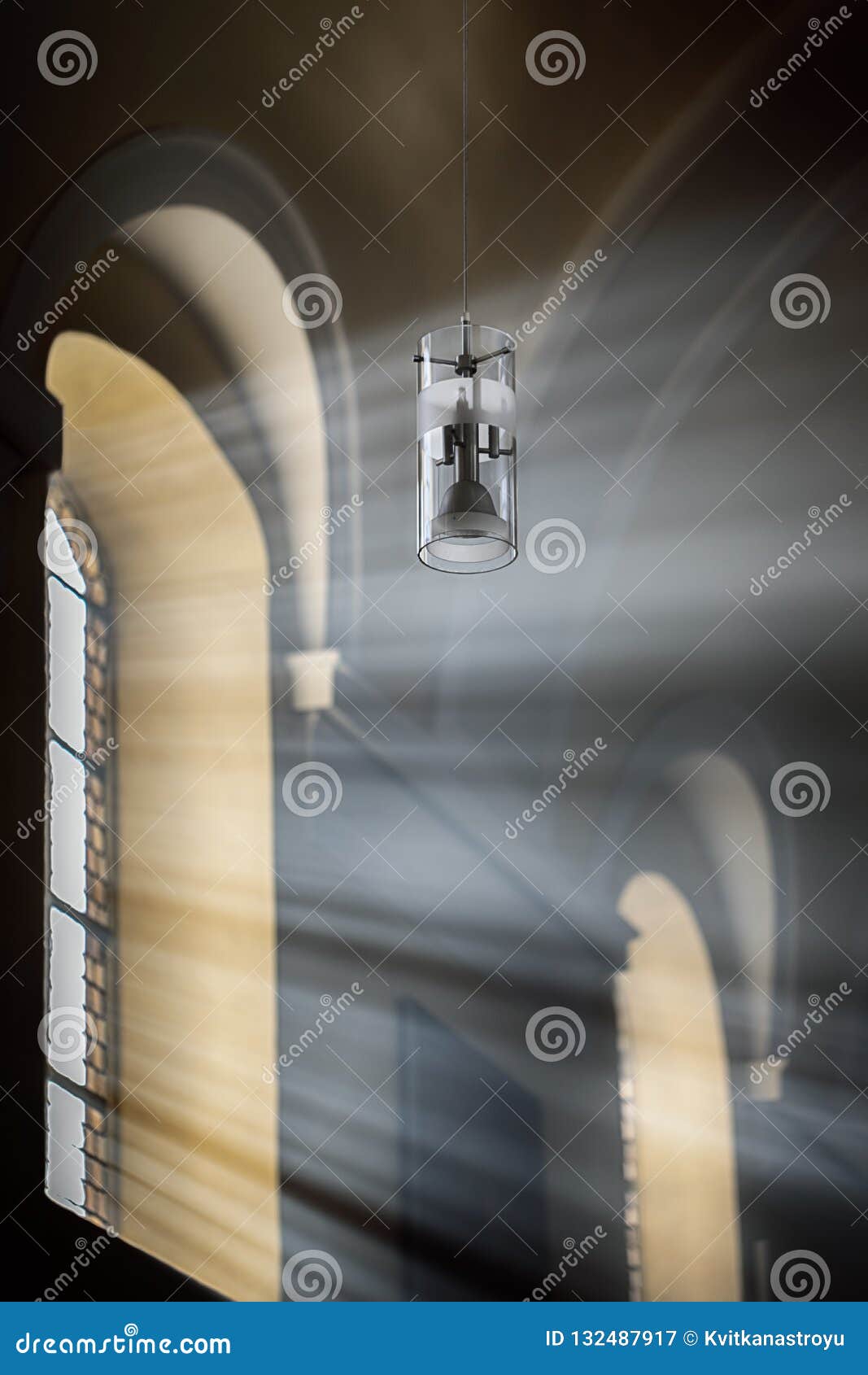 Light Rays Shines through the Arched Window Stock Image Image of