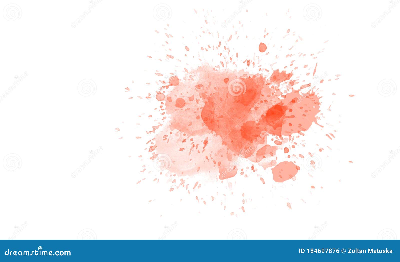 Light Red Watercolor Ink Splash, Art Abstract Shape, Isolated on White ...