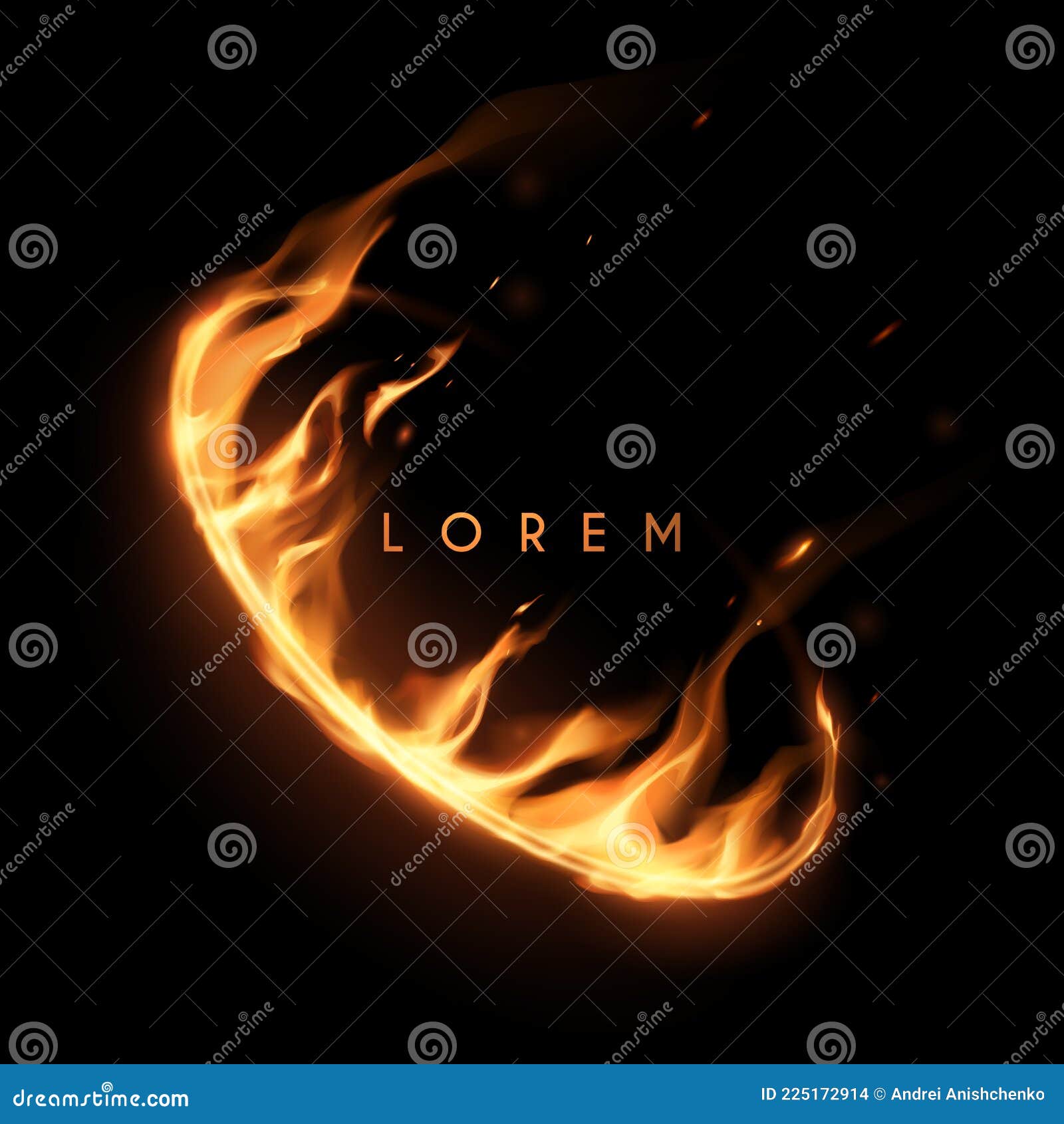 Abstract ring of fire power effect design.Circle flare light in black.Sun  shiny with flare Stock Photo - Alamy