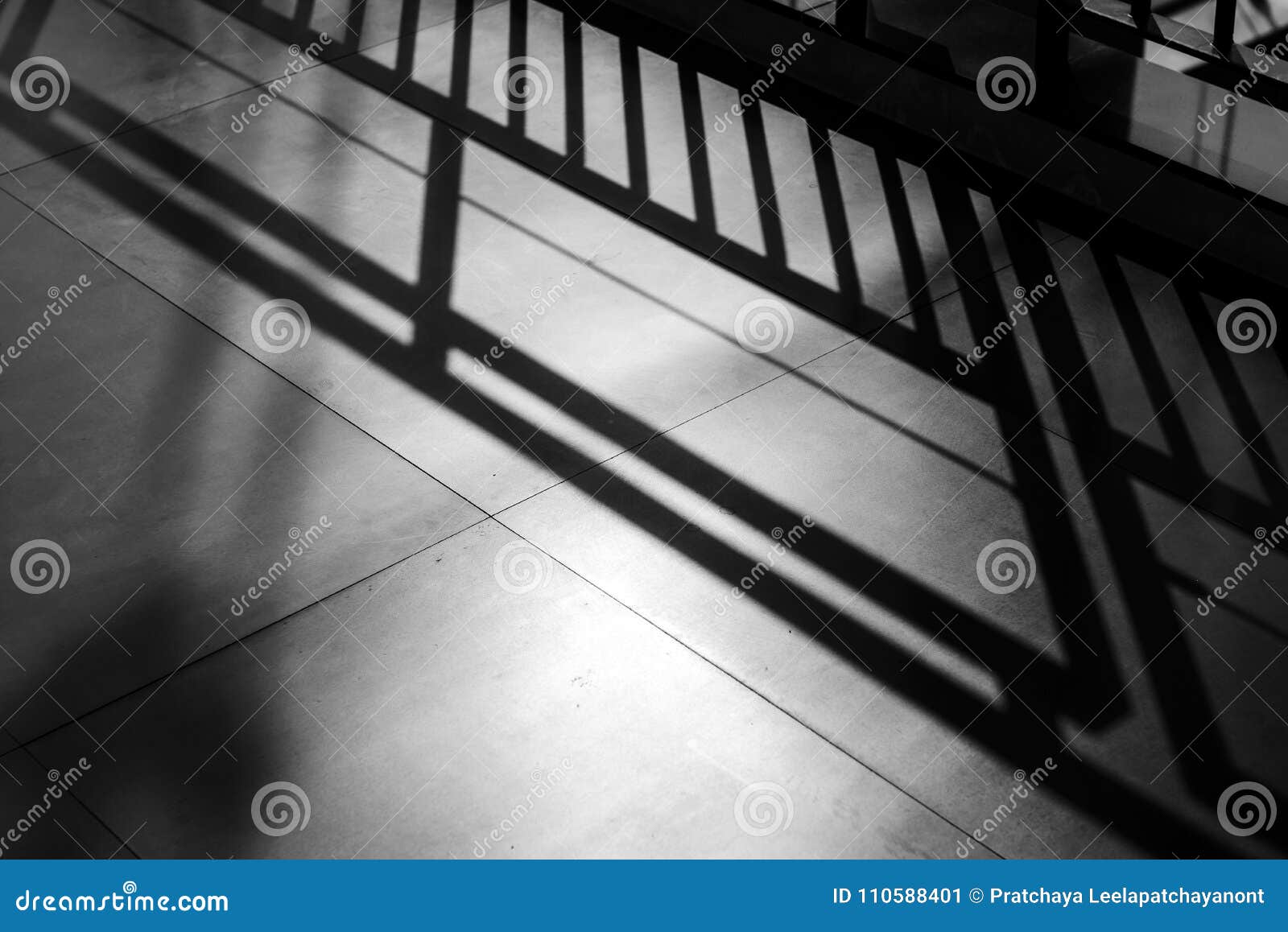 Light of the Shadow of Stairway Black and White Stock Image Image