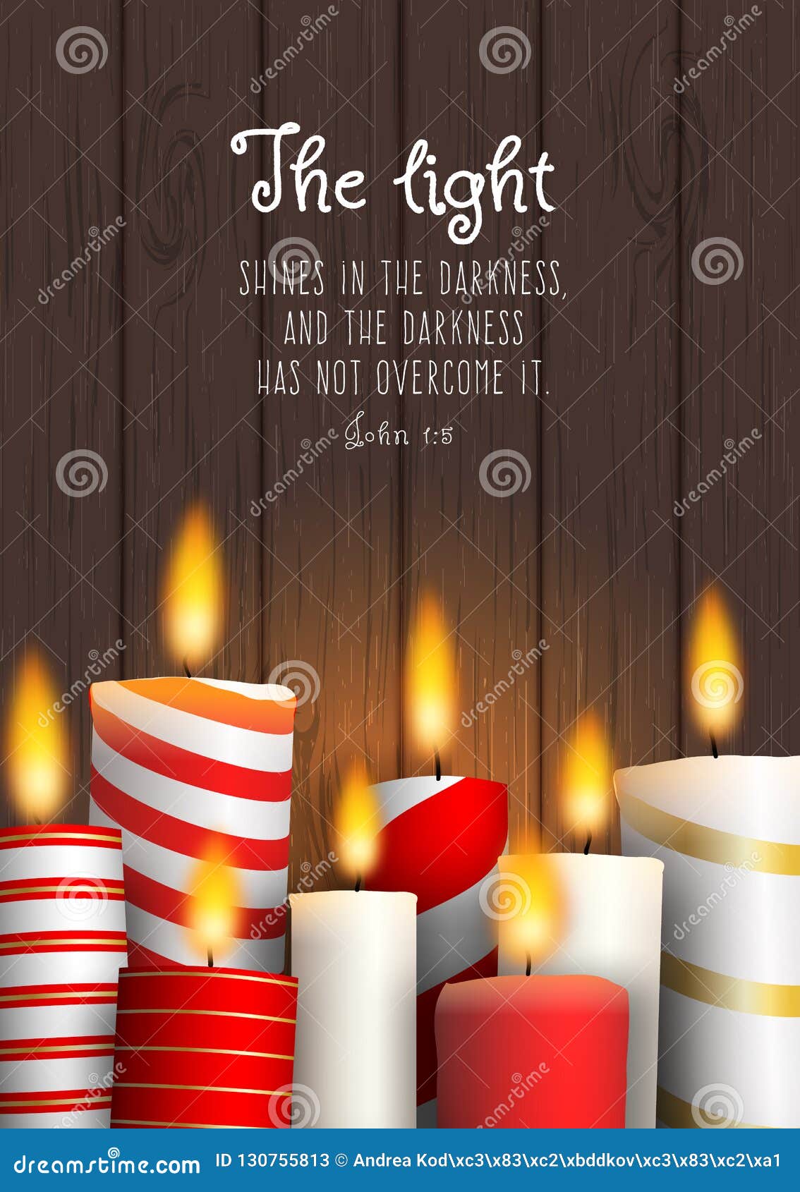 Group of Christmas Candles with Biblical Quote Stock Vector ...