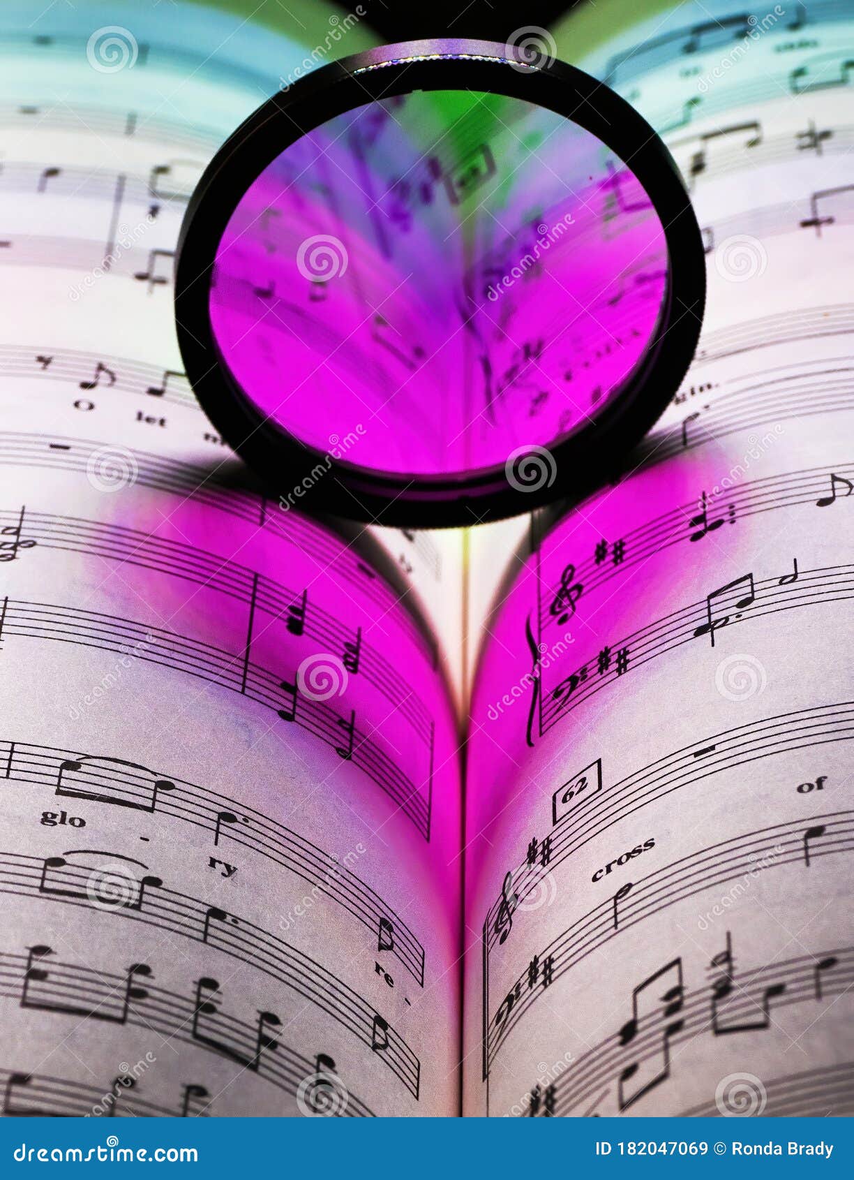 pink purple heart shadow on music notes