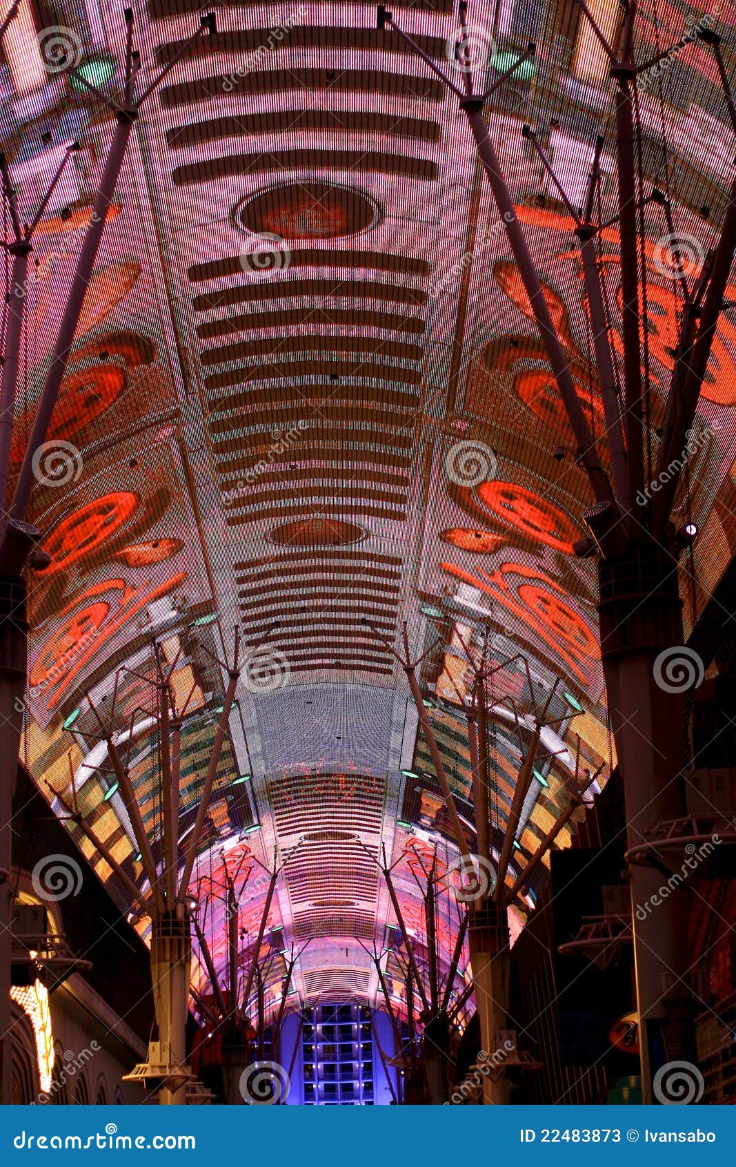 Light Show On Fremont Street Editorial Stock Photo - Image of gamble