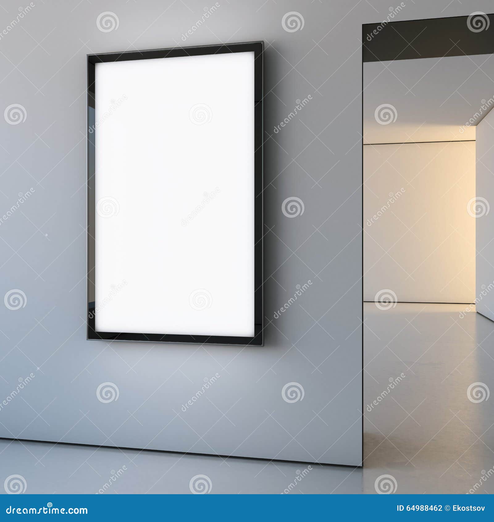 Light Softbox in the Bright Interior. 3d Rendering Stock Photo Image