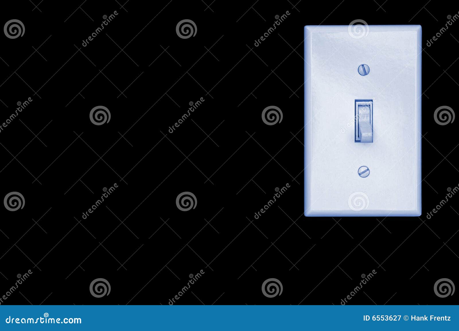 Light switch on black wall stock image. Image of object 6553627
