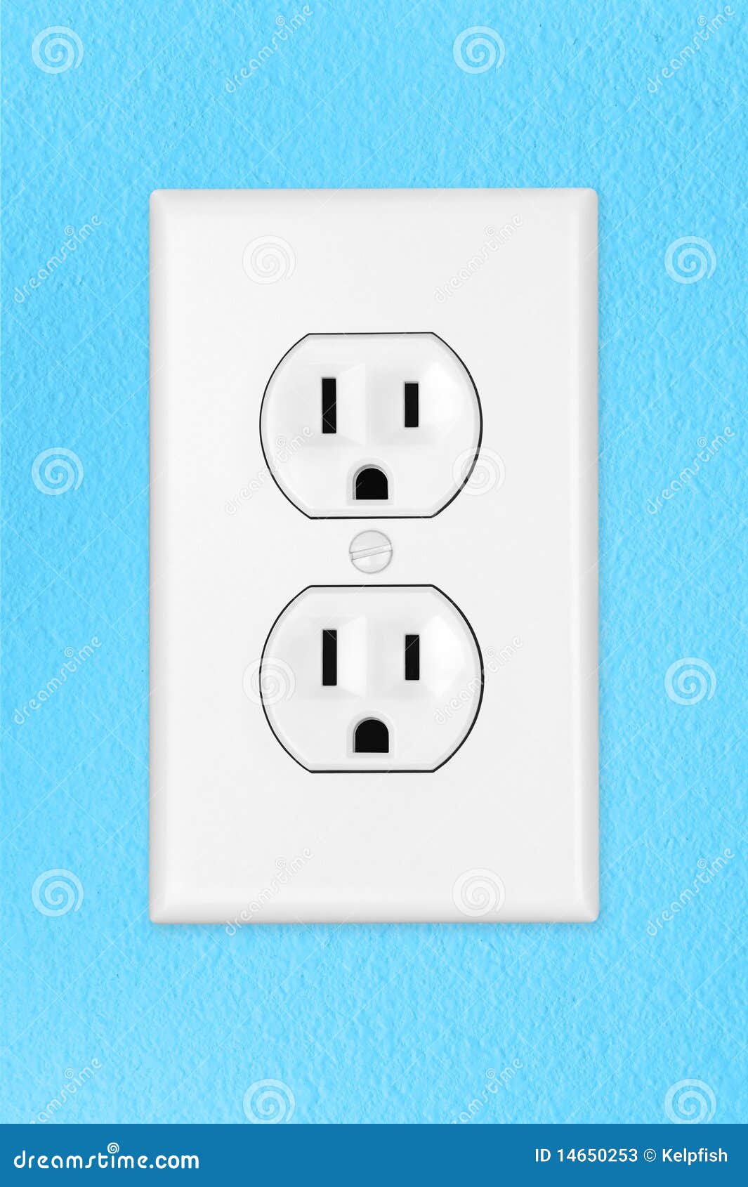 Light switch on blue wall stock image. Image of supply 14650253