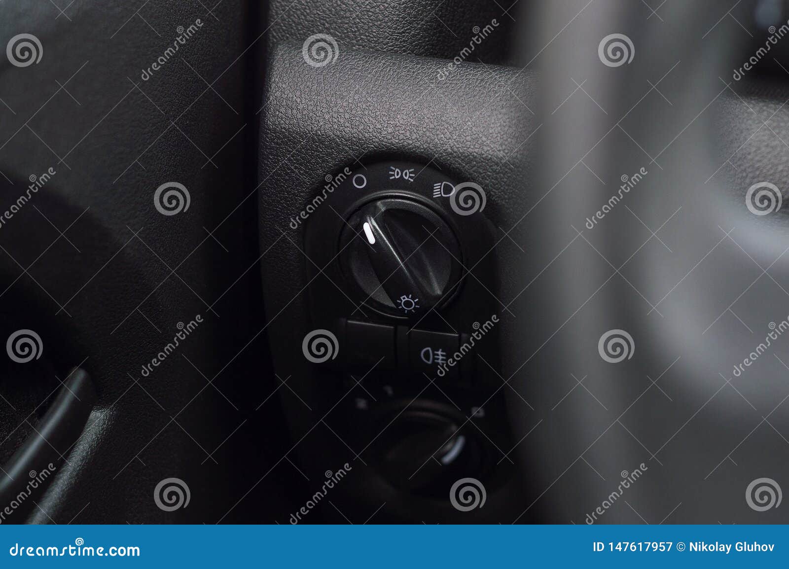 Light Switch and Fog Light in the Car. Stock Image Image of luxury
