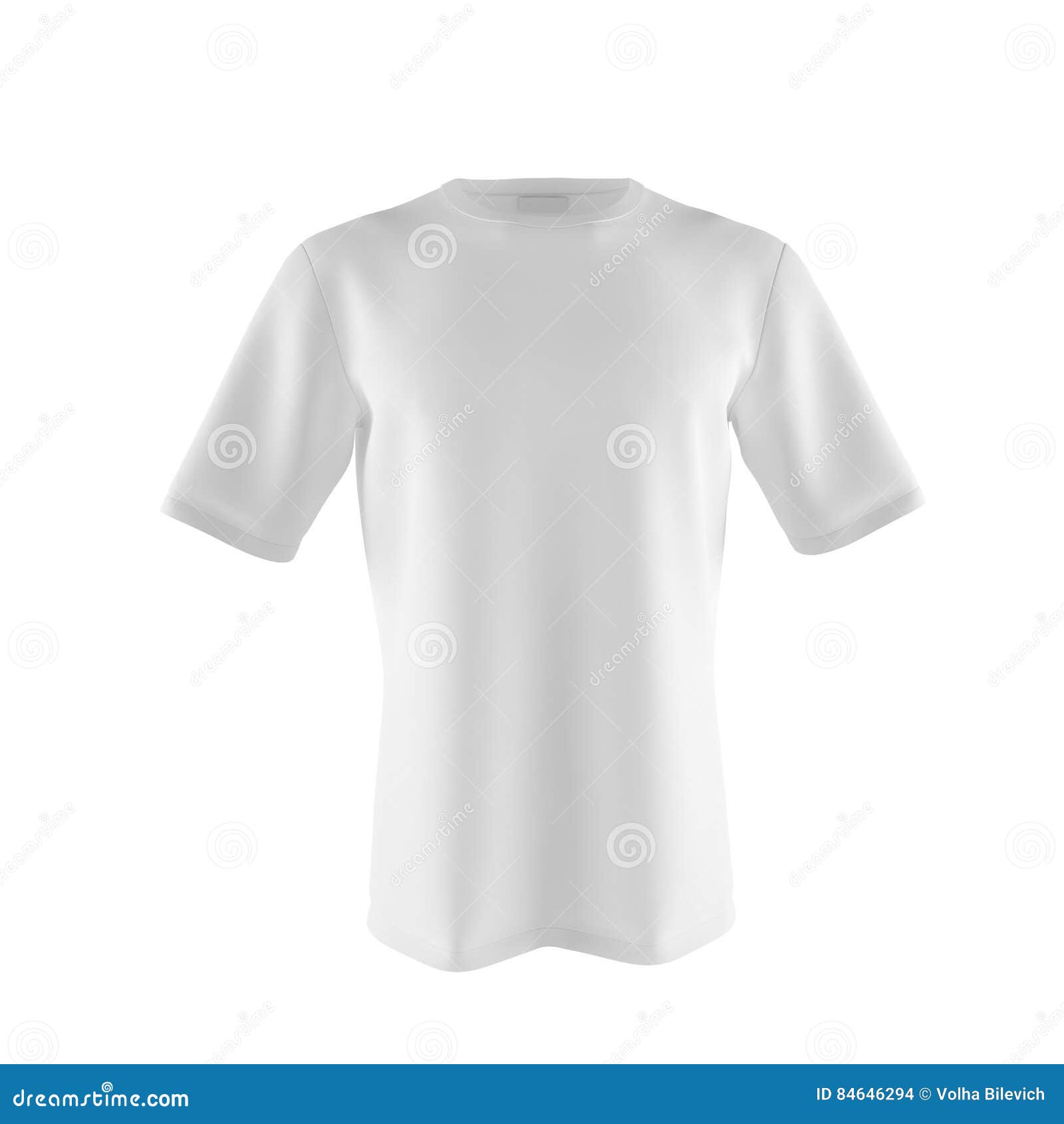 Light T-shirt Isolated on White. 3d Render Stock Illustration ...