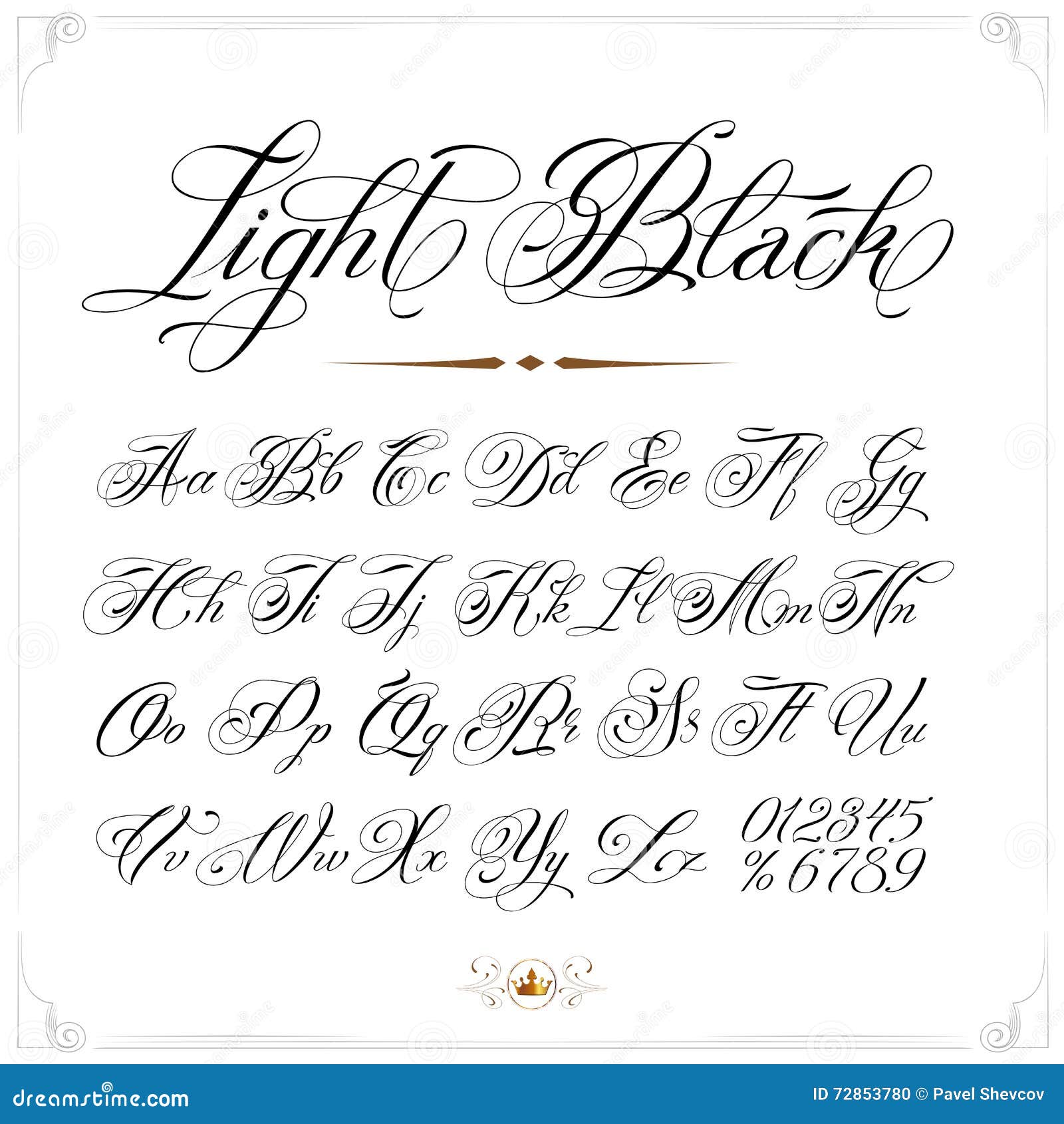 Light tattoo font stock vector Illustration of lines  72853780