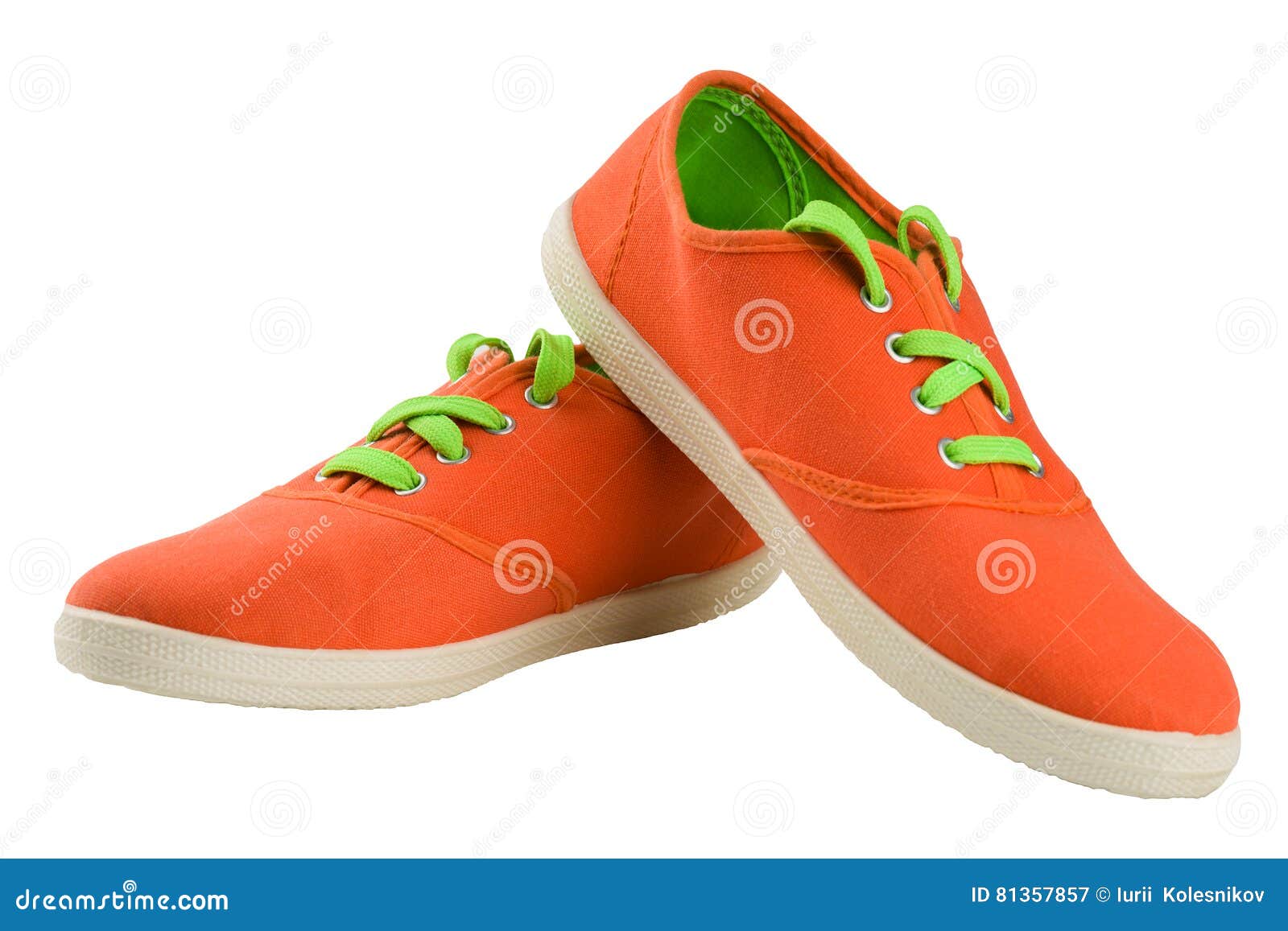 Light textile shoes stock image. Image of orange, white - 81357857