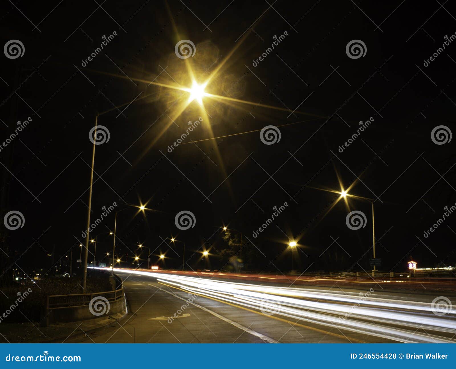 Light Trails on Ferry Street Bridge Stock Photo - Image of traffic