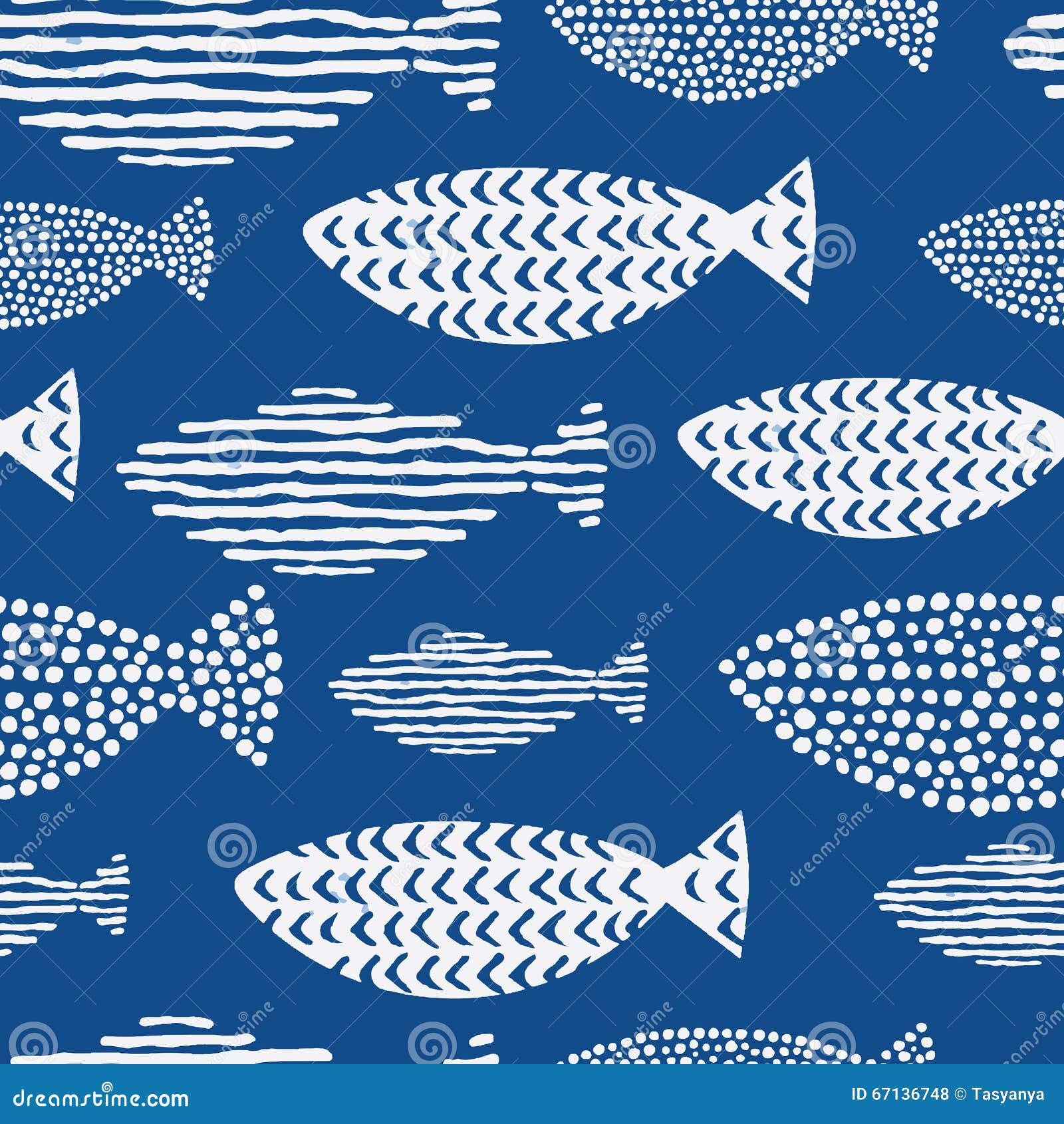 light watercolor fishes. seamlessly tiling fish pattern.