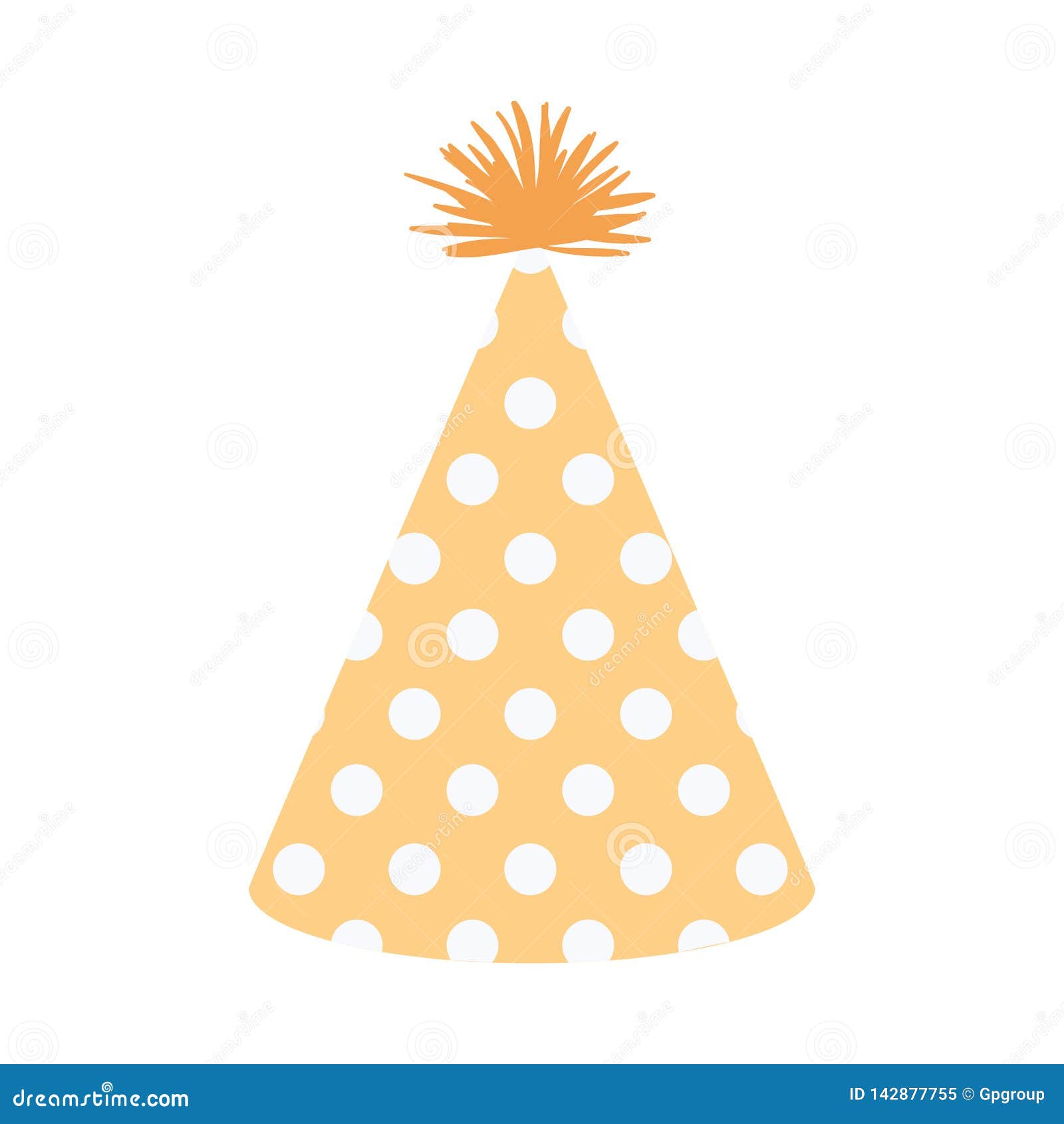 Download Light Yellow Color Silhouette Party Hat With Several Dots ...