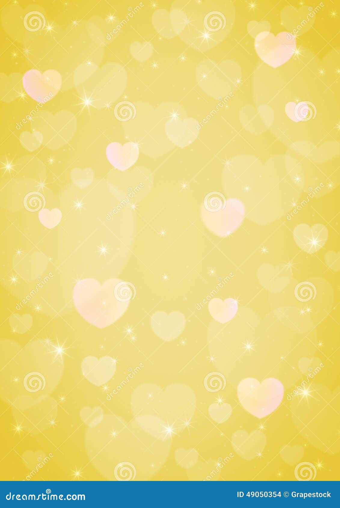 Light Yellow Heart Bokeh for Love Background Stock Illustration