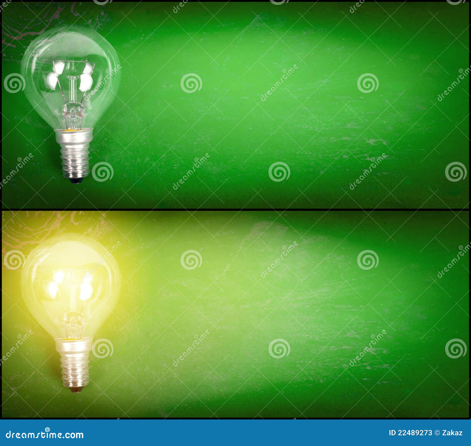 Lightbulb Over Green Background Stock Image Image of background