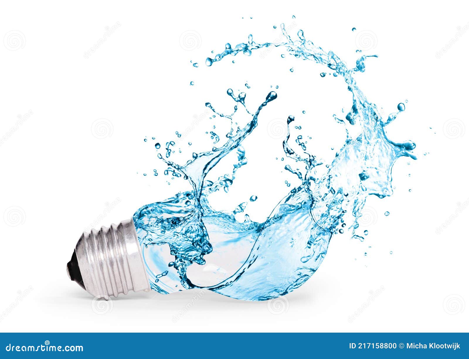 Lightbulb with Water Bursting Out Stock Photo Image of light