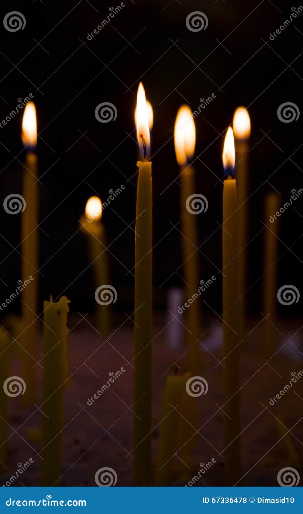 Lighted candles in church stock photo. Image of meditation 67336478