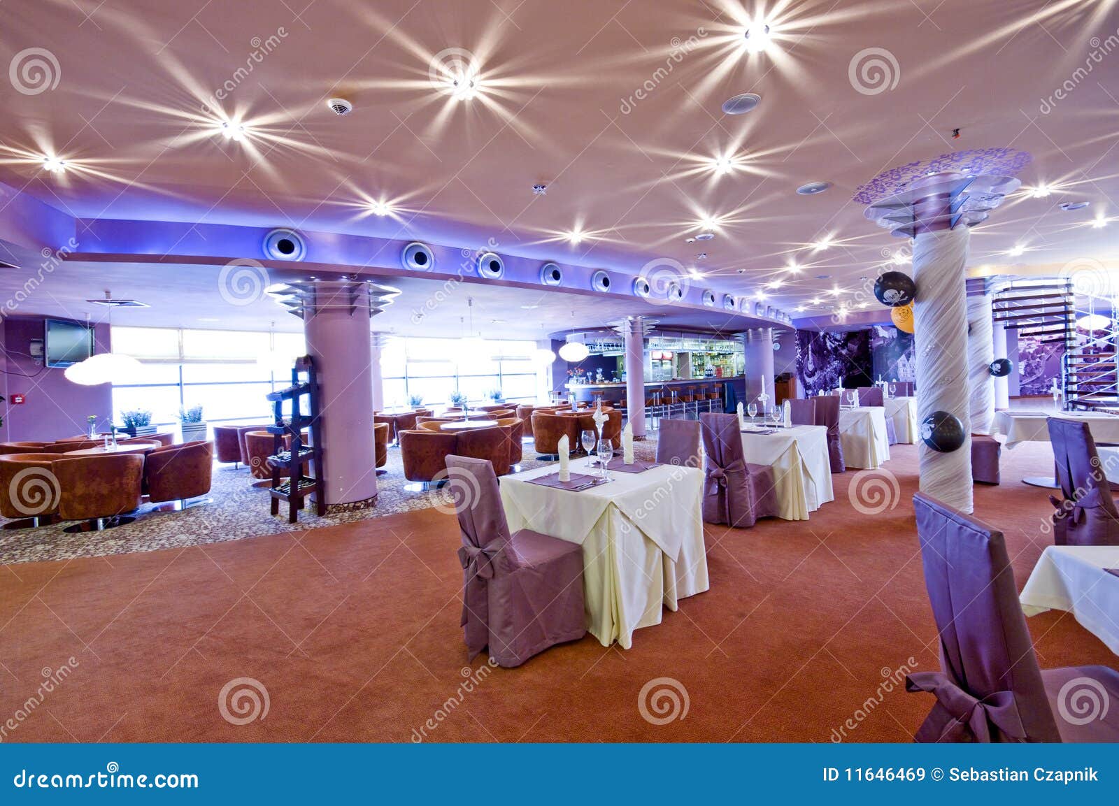 Lighted Restaurant Interior Stock Image Image Of Interior