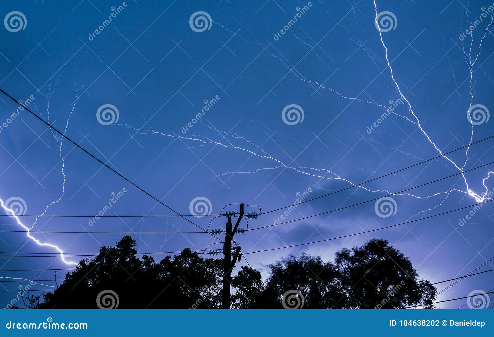 Lightening in an Electrical Storm Stock Photo Image of supply, blue