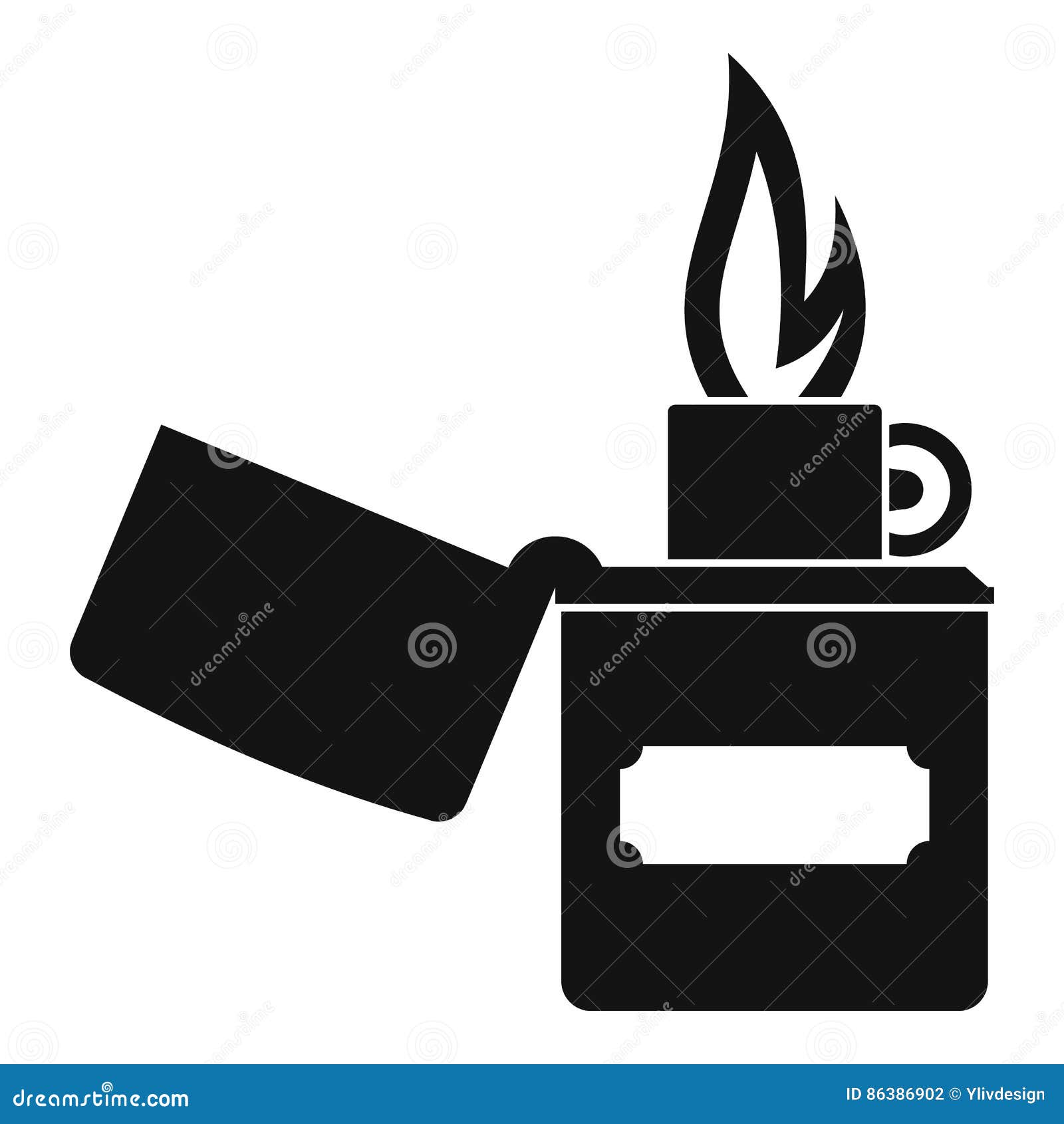 Lighter icon, simple style stock vector. Illustration of fluid 86386902