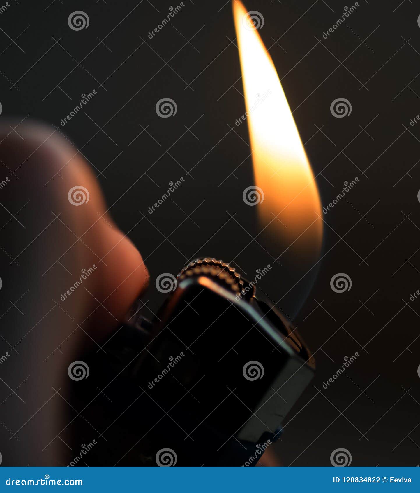 Lighters with Flame Sparking. Stock Photo Image of color, equipment