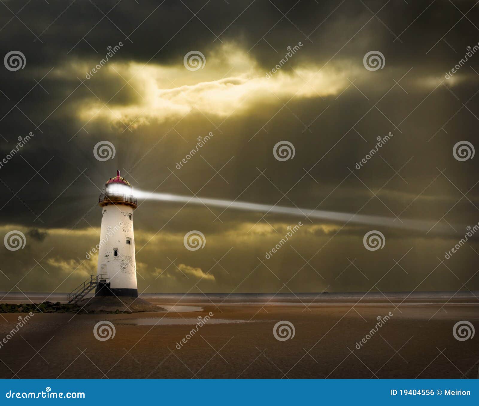 lighthouse with beam