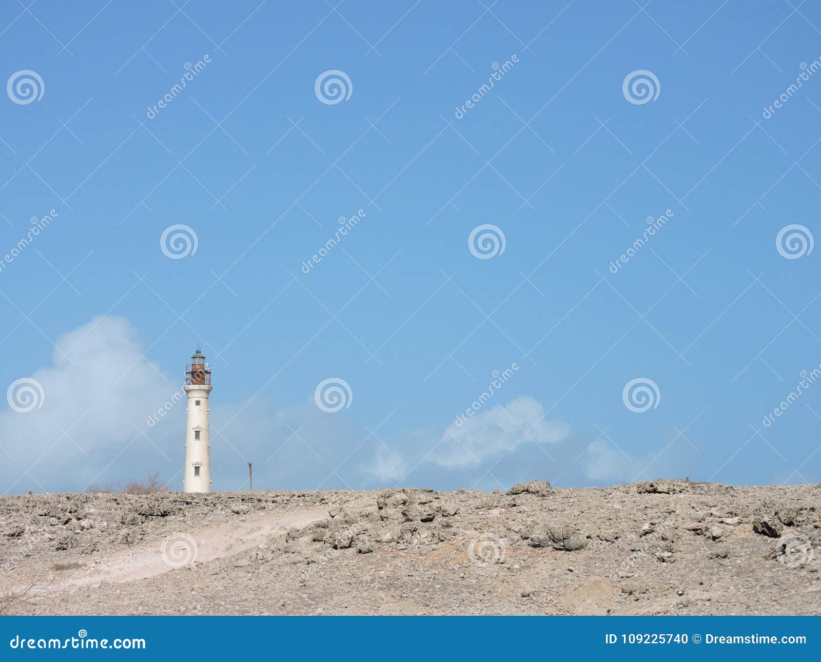 the lighthouse in blue sky