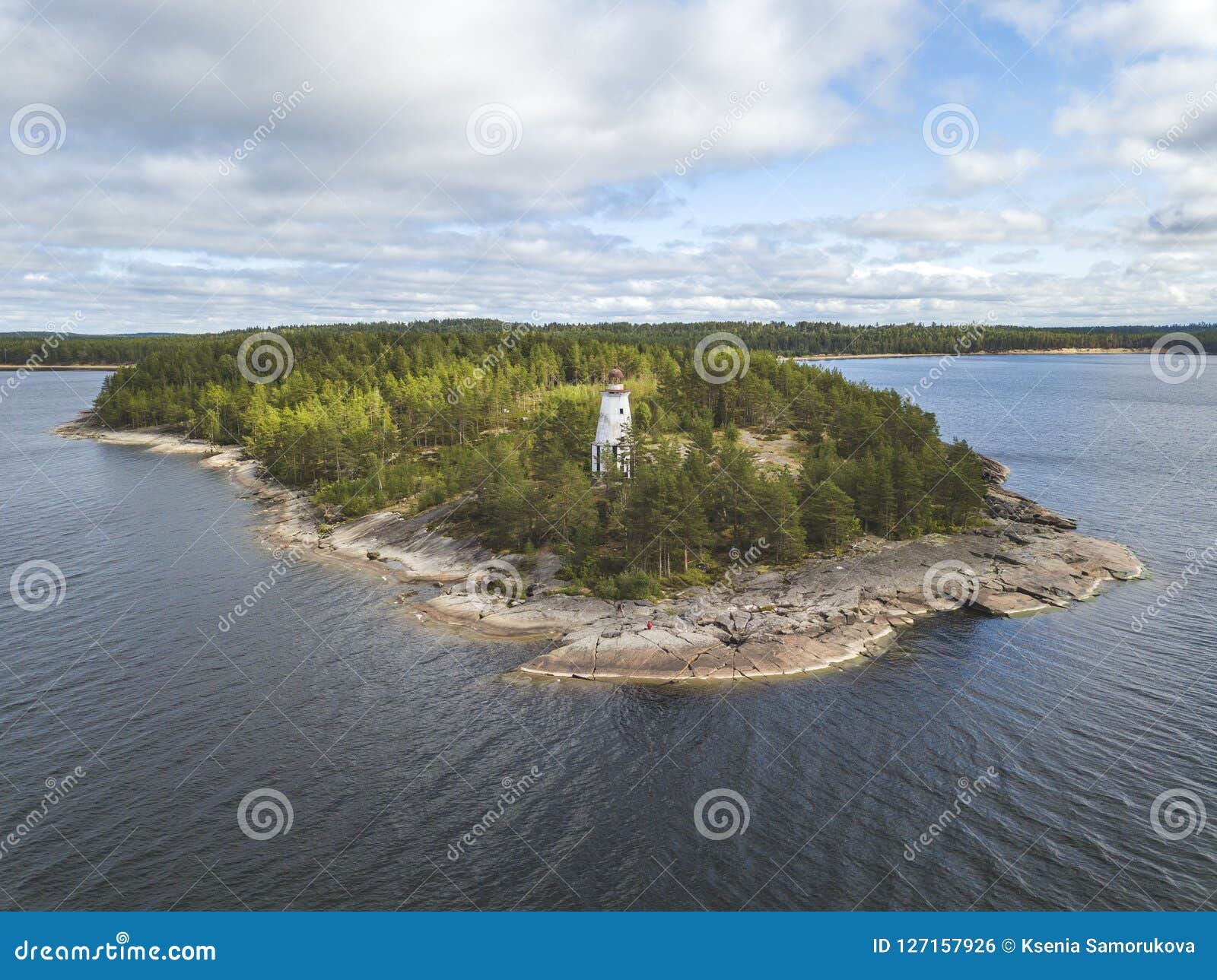 lighthouse, cape besov nos, lake onega shore, karelia