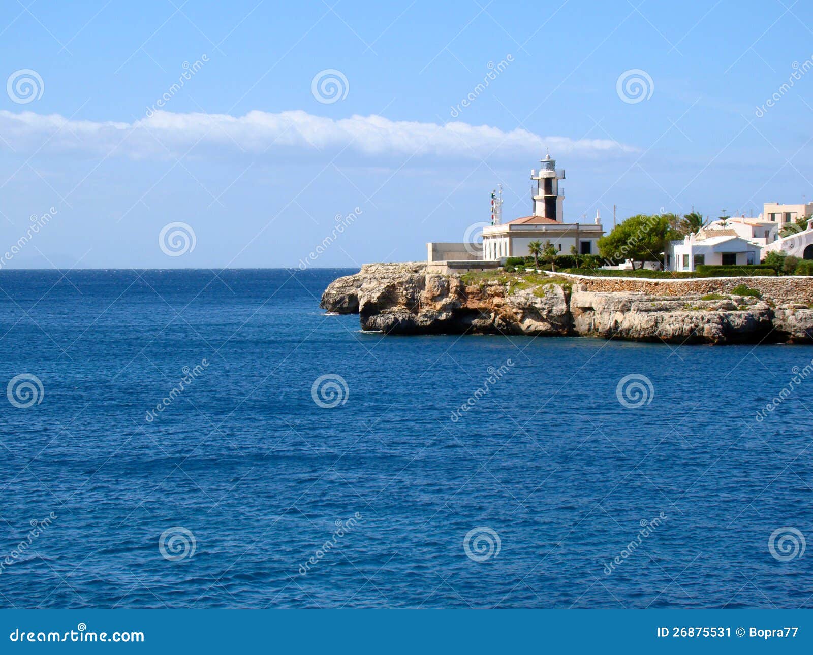 Lighthouse on the Coast of the Mediterranean Sea Stock Image Image of