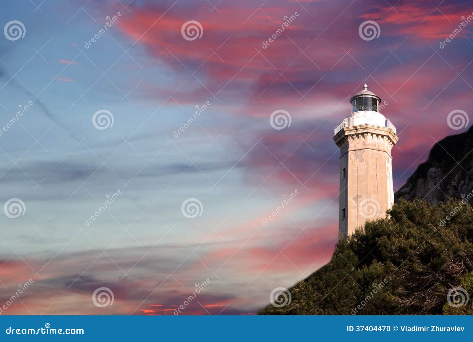Lighthouse on the Coast of the Mediterranean Sea Stock Photo Image of