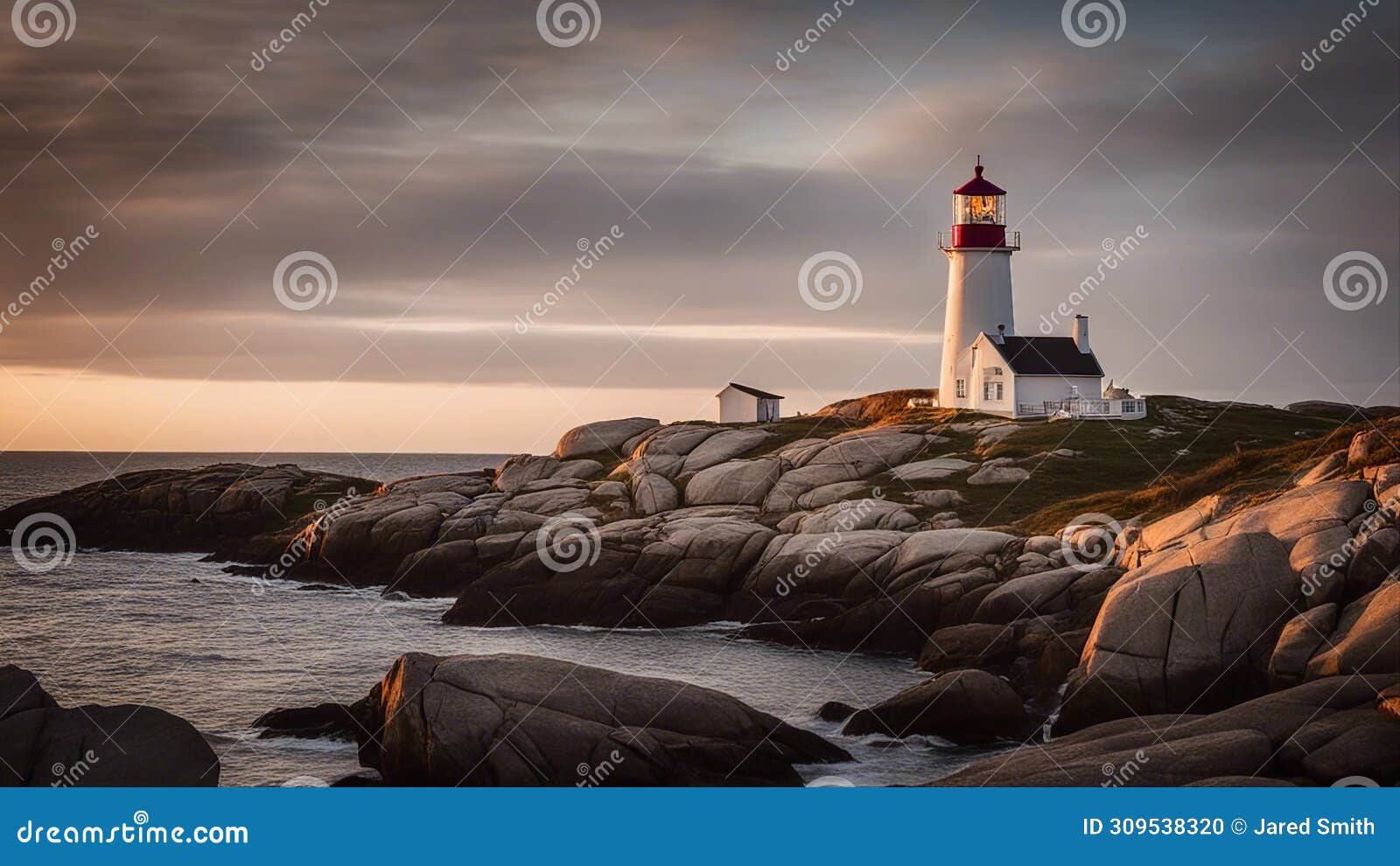 lighthouse at dusk while traveling, i visted peggy`s cove lighthouse near halifax,