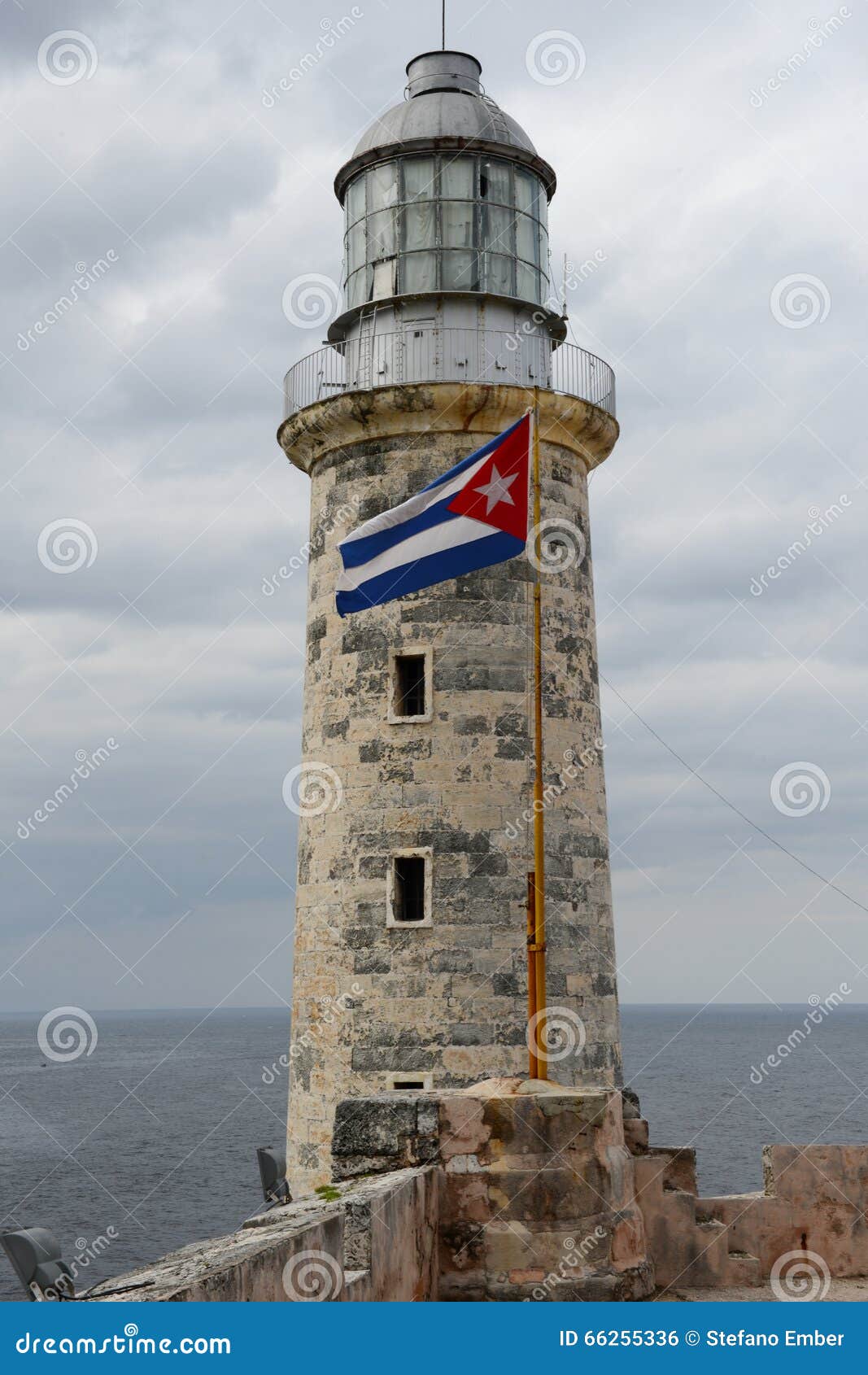 Lighthouse of El Morro Castle at Havana Stock Photo Image of flag