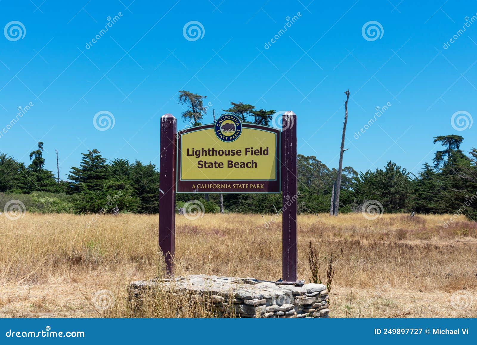Lighthouse Field State Beach Sign at a California State Park Santa