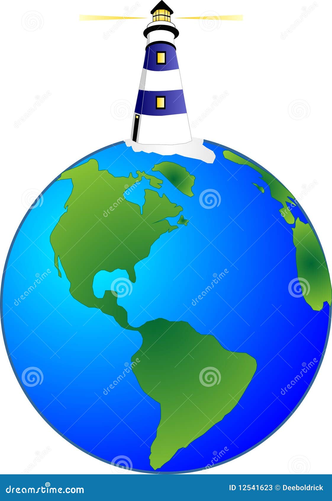 Lighthouse, Guardian Angel Protecting the World Stock Vector